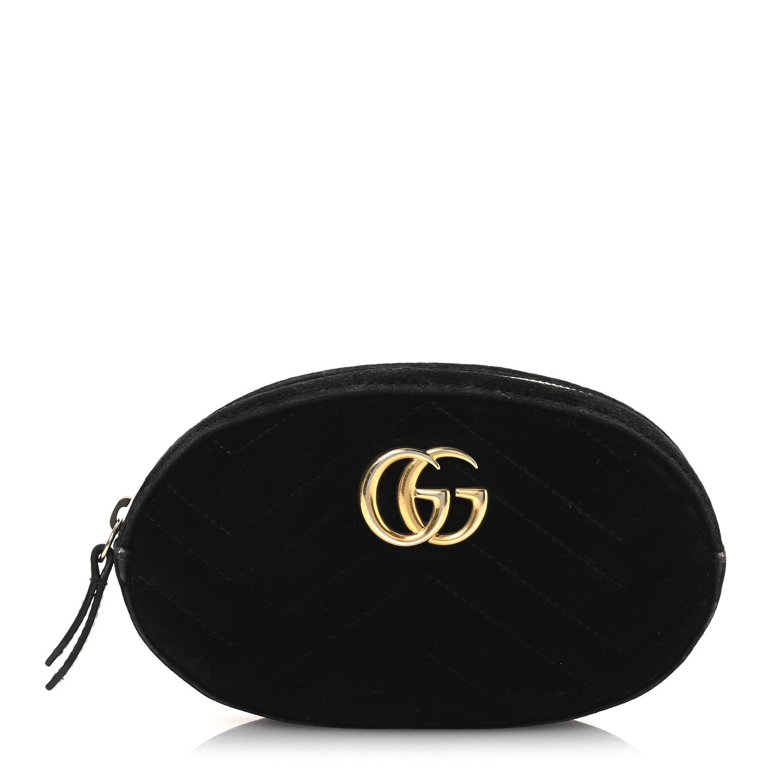 Velvet Matelasse GG Marmont Belt Bag Black