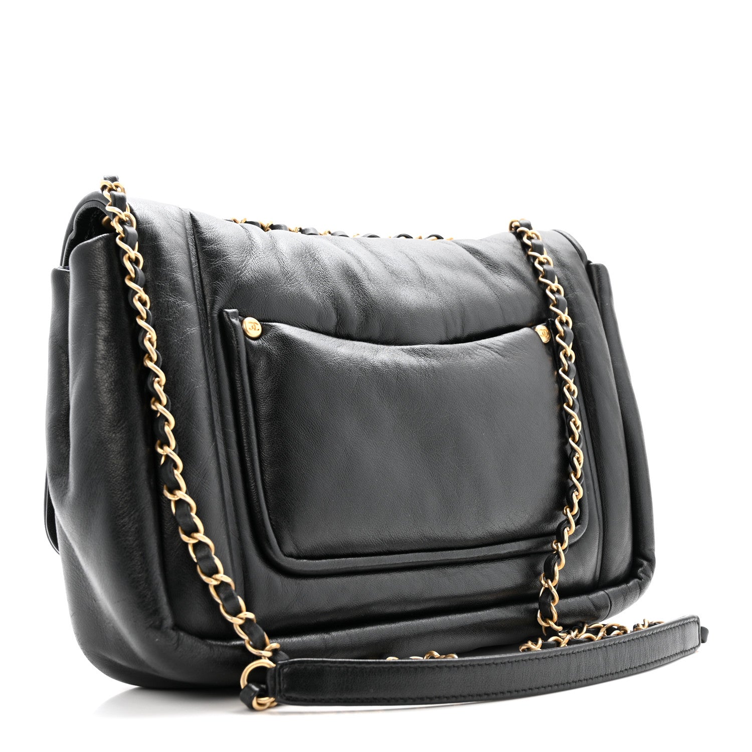 Lambskin Medium Simply Flap Black