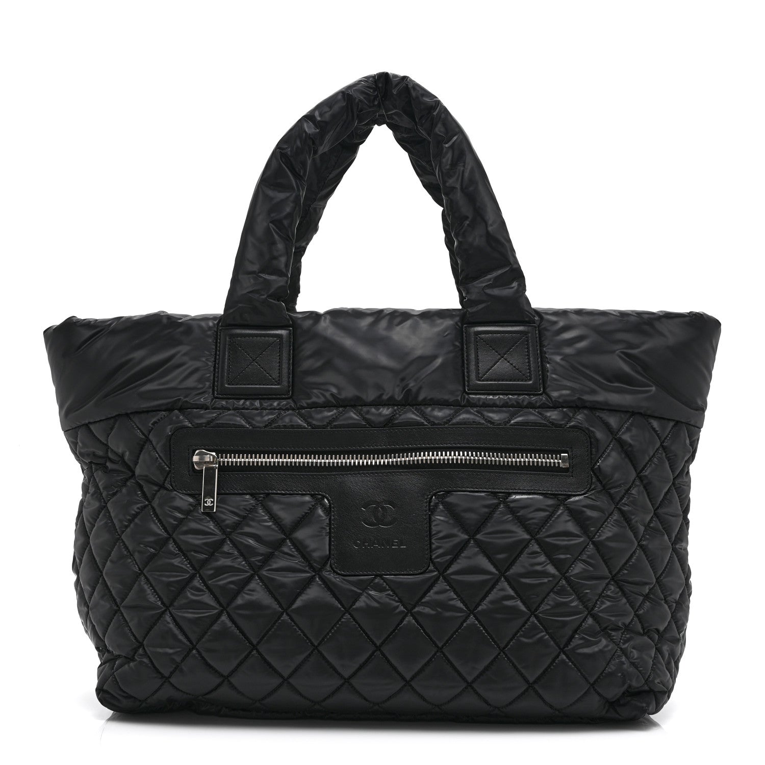 Nylon Quilted Large Coco Cocoon Tote Black