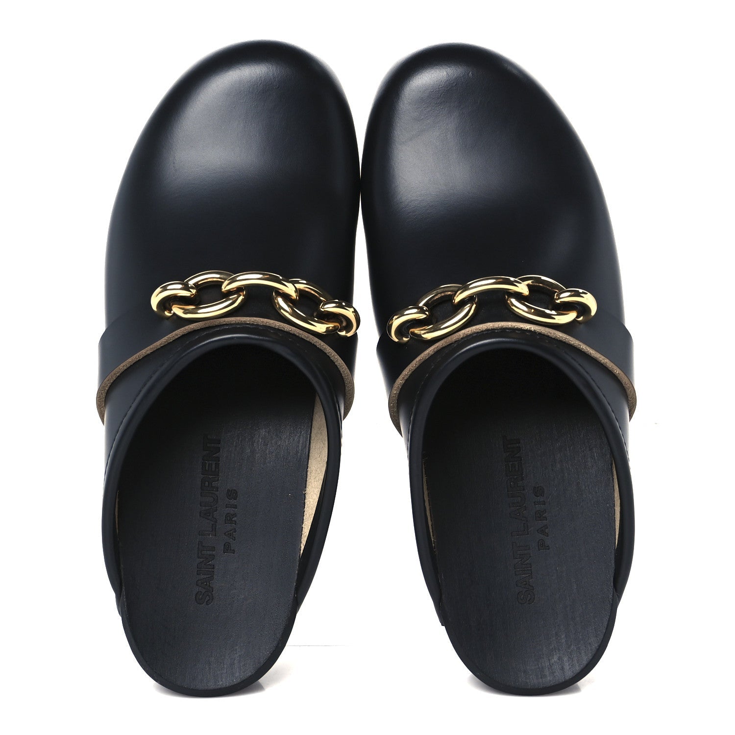 Smooth Calfskin Le Maillon Clogs 37 Black
