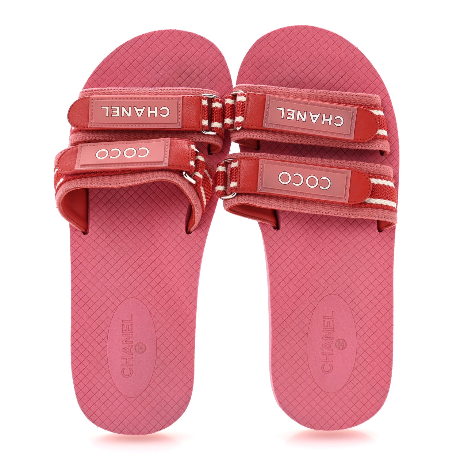 Fabric Rubber Coco Slides 38 Red