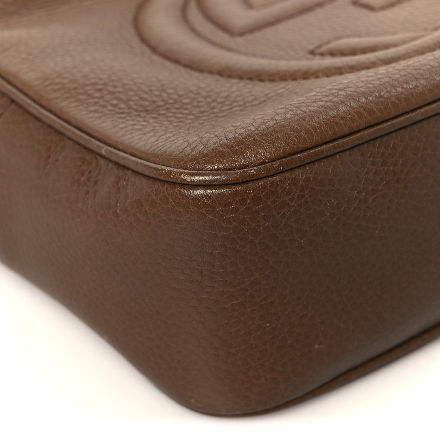Pebbled Calfskin Small Soho Disco Bag Acero