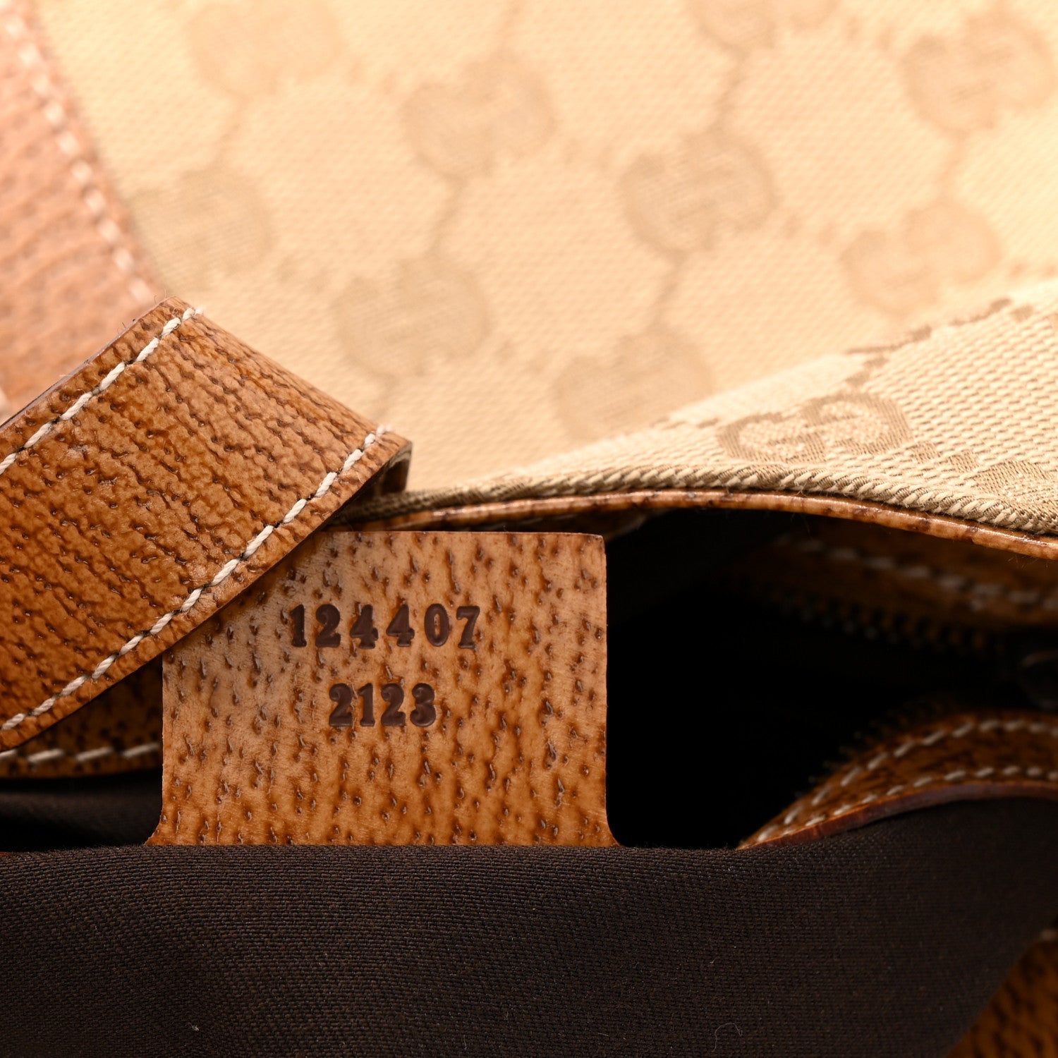 Monogram Calfskin Large Bardot Shoulder Bag Light Brown