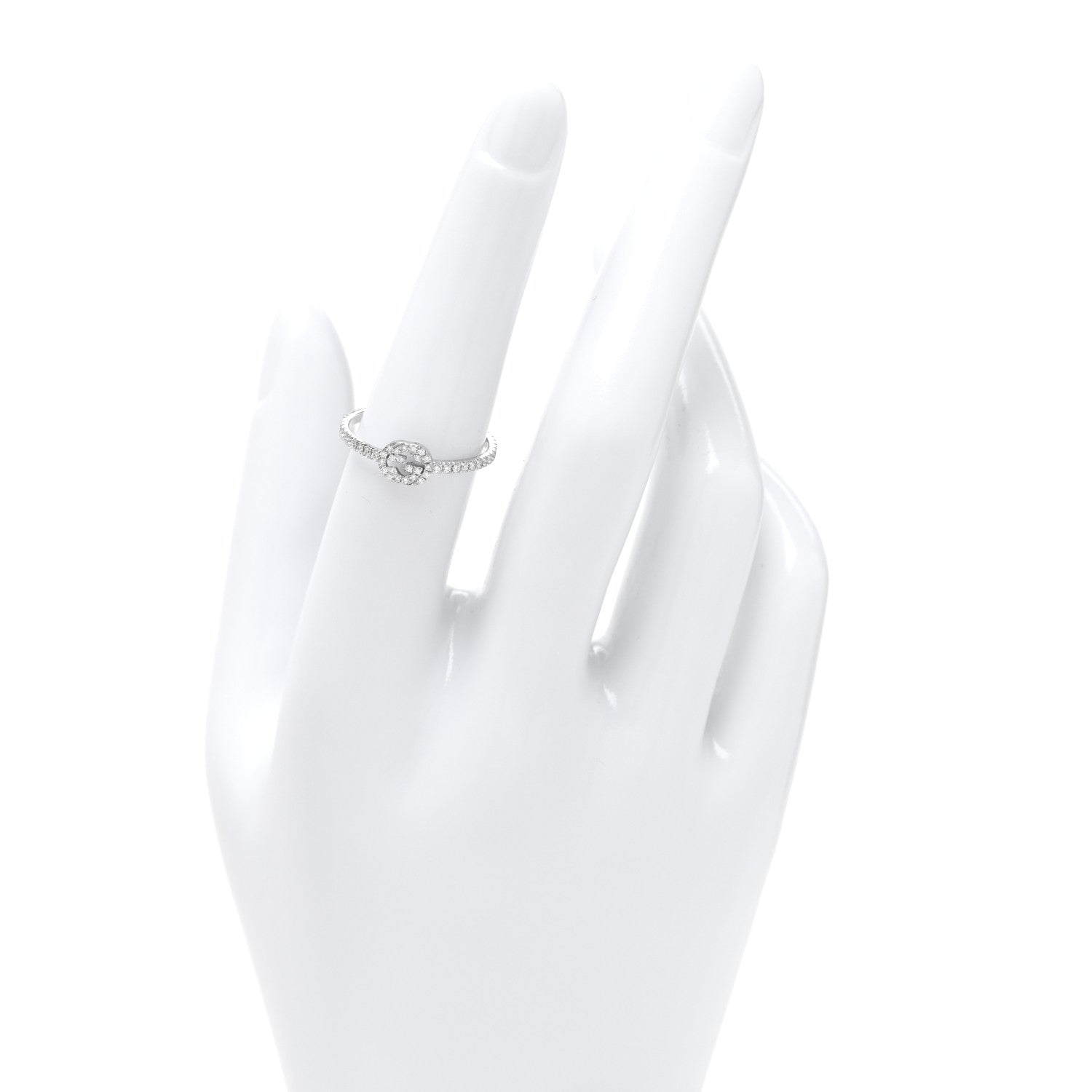 18K White Gold Diamond Interlocking G Ring  53 6.5