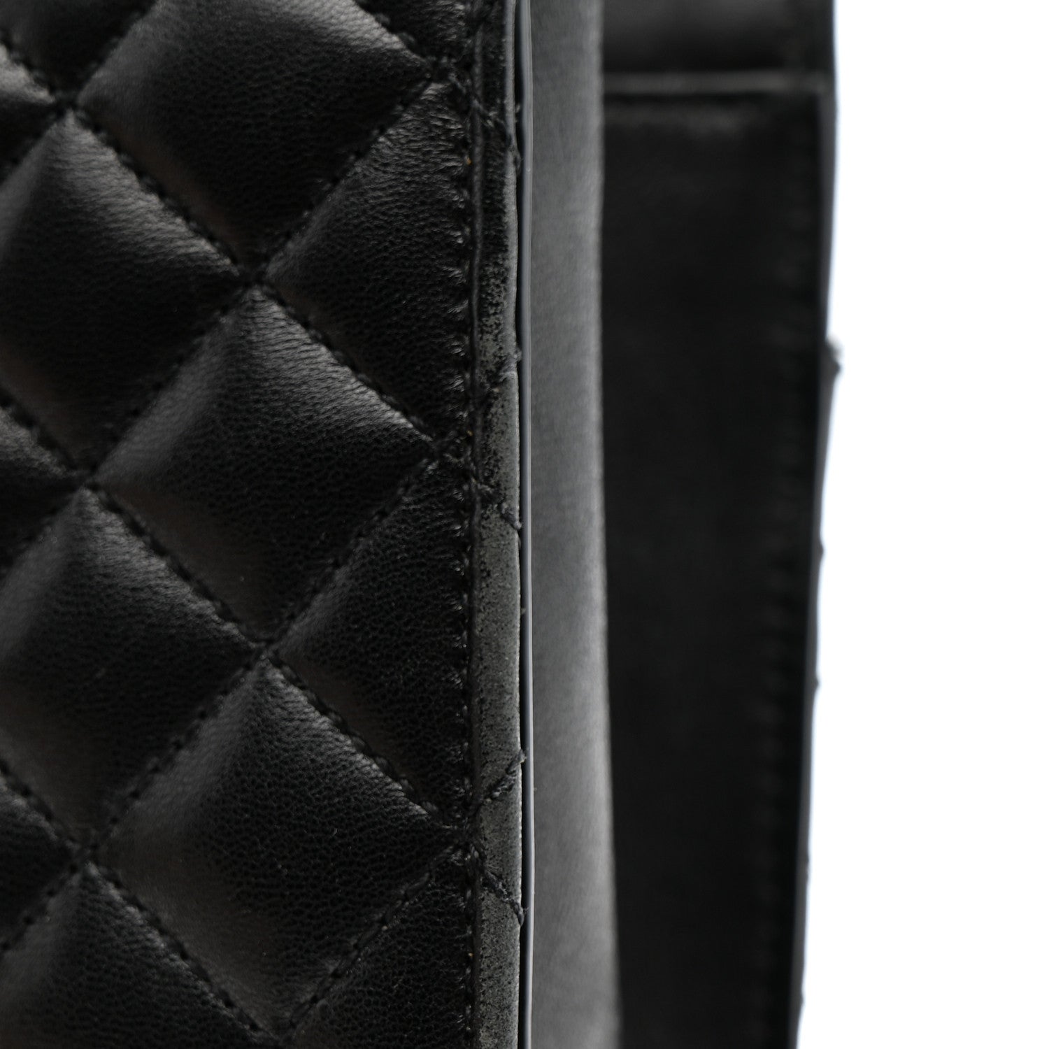 Lambskin Mixed Matelasse Triquilt Small Monogram Satchel Black
