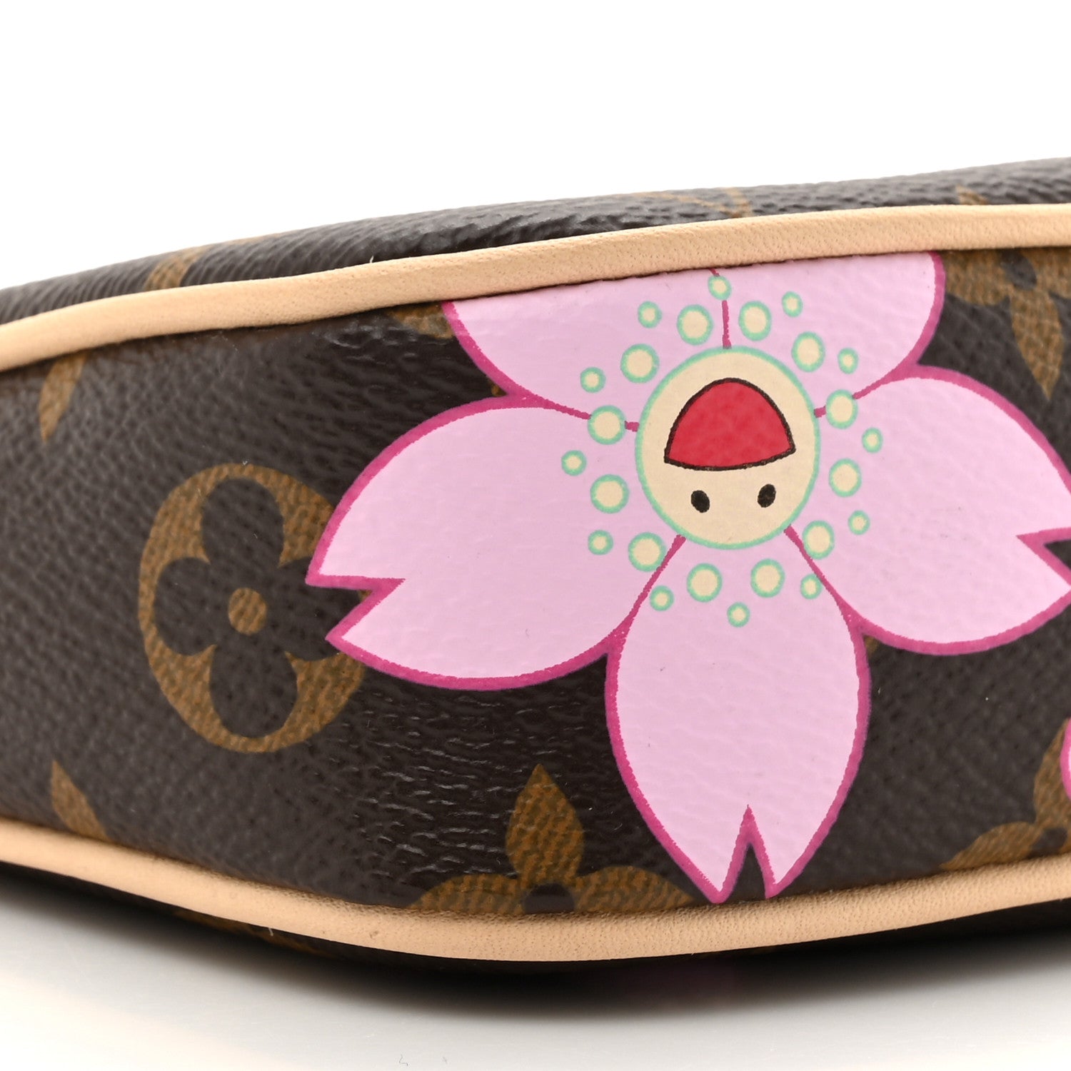 LV X TM Monogram Cherry Blossom Pochette Accessories Sakura Brown