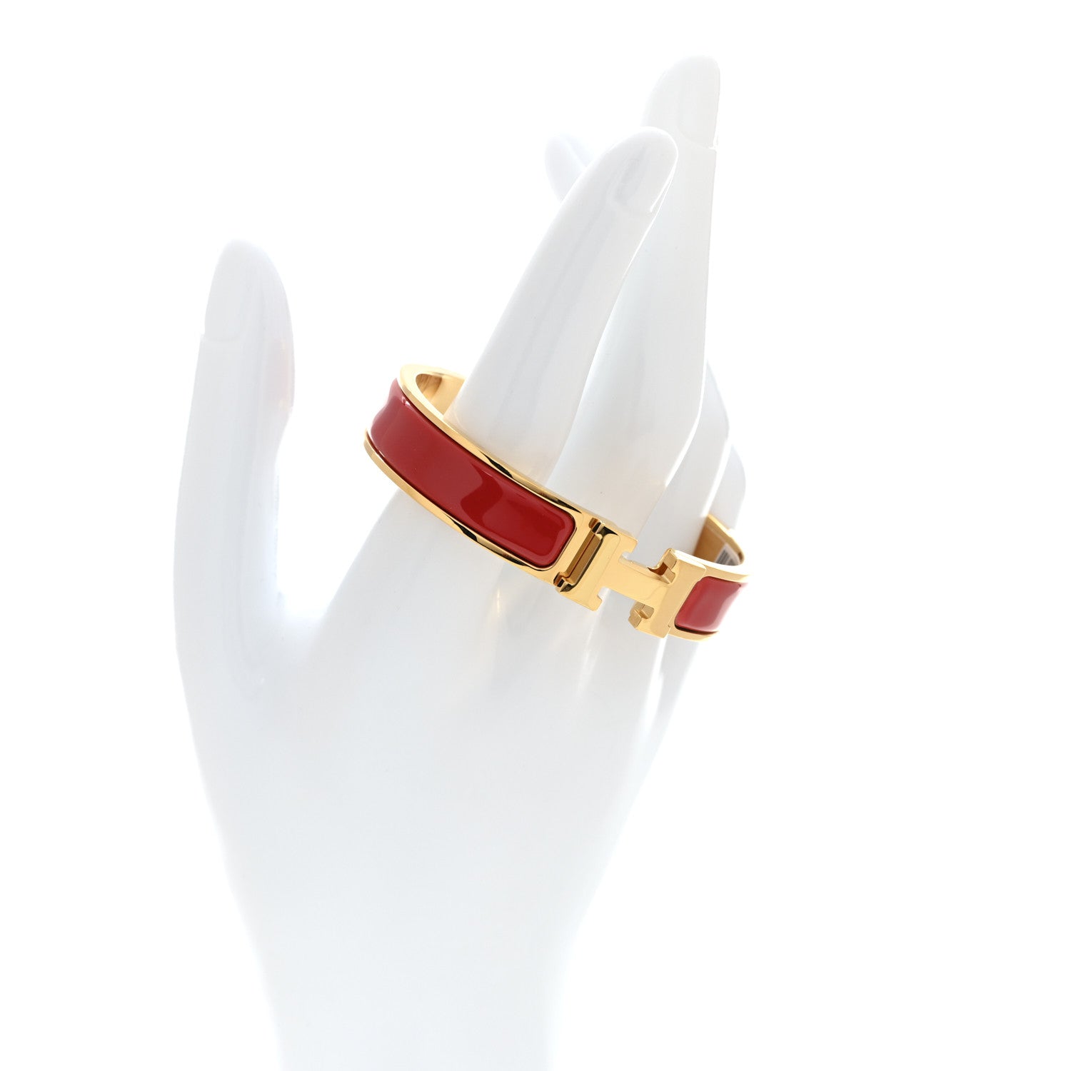 Enamel Narrow Clic Clac H Bracelet GM Rouge Amarante
