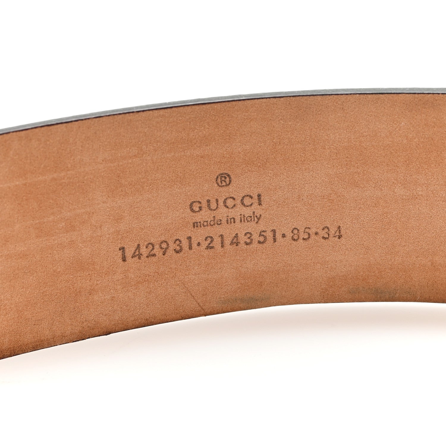 GG Plus Monogram Niagara Lux Calfskin Interlocking G 40mm Belt 85 34 Beige Ebony Cocoa