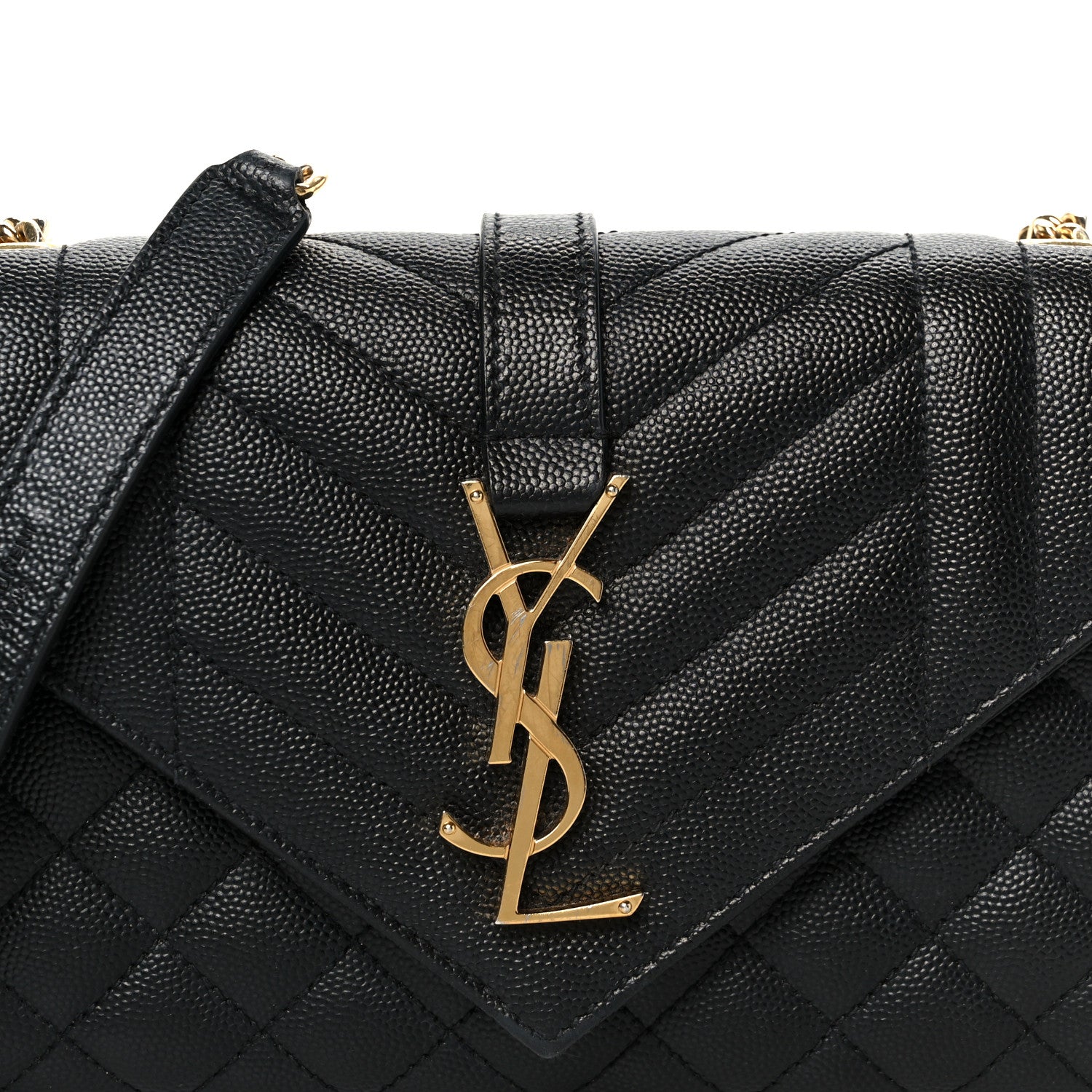 Grain De Poudre Textured Mixed Matelasse Triquilt Small Monogram Satchel Black