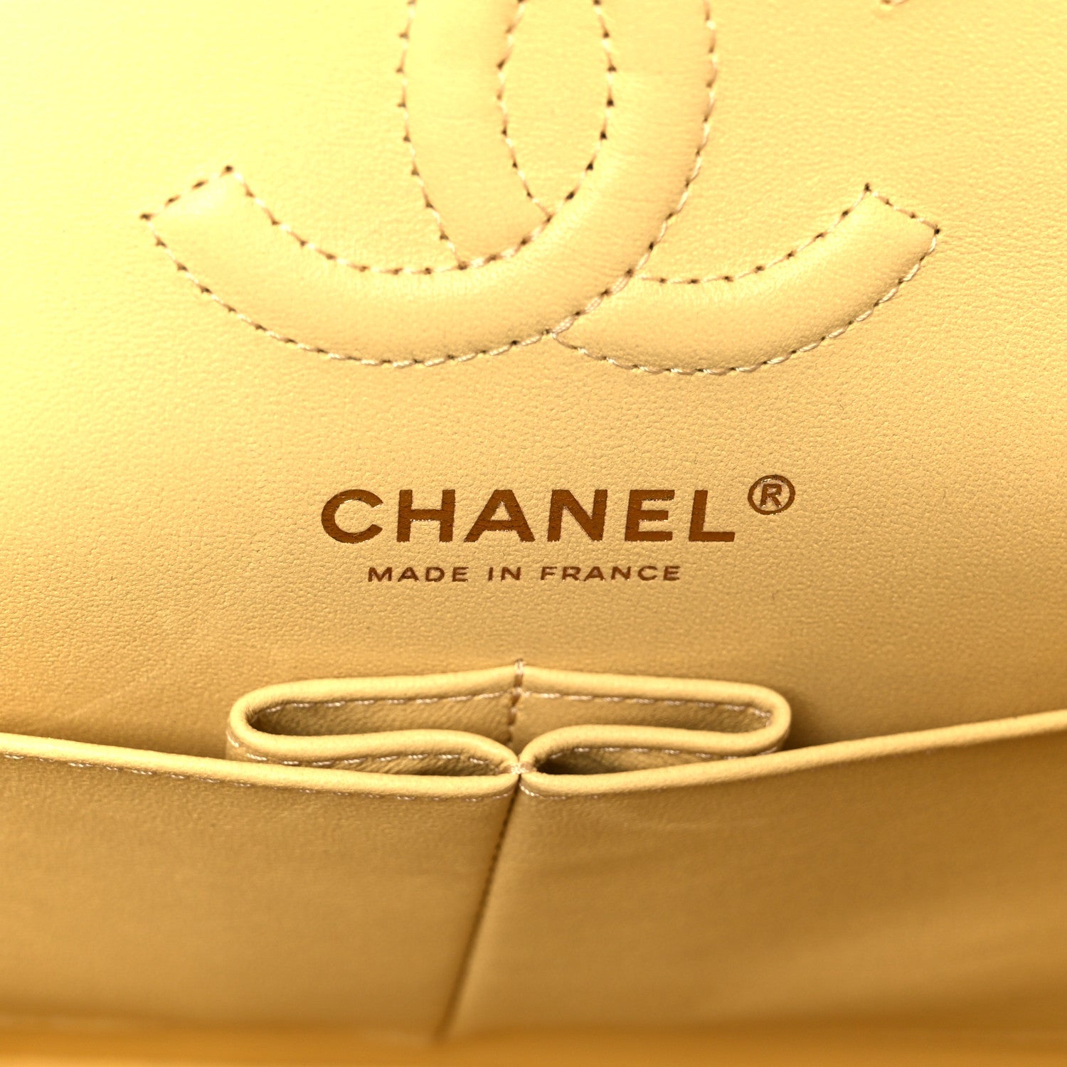 Caviar Quilted Small Double Flap Light Yellow