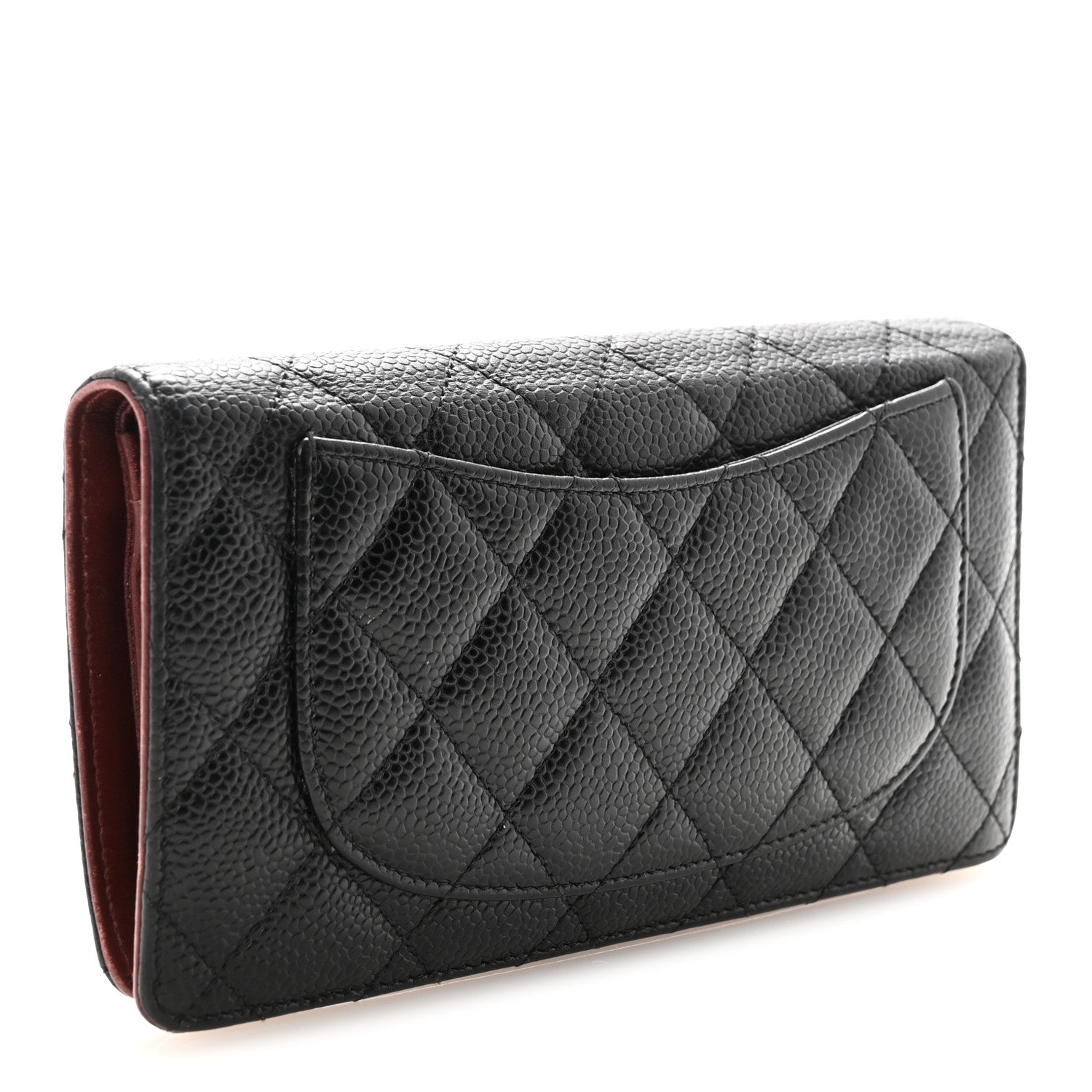 Caviar Quilted Yen Wallet Black