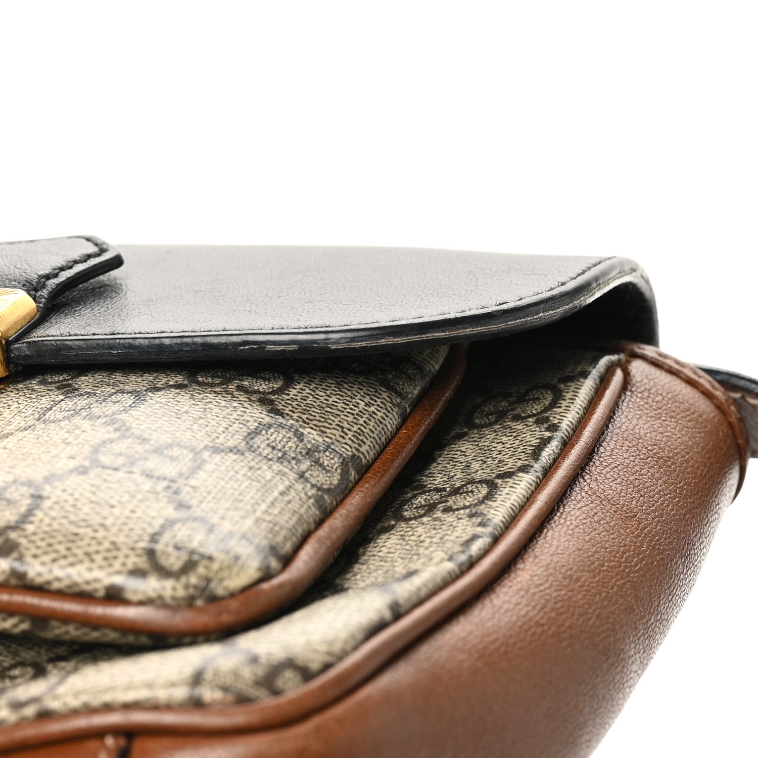 GG Supreme Monogram New Sakai Lux Calfskin Mini Padlock Flap Pocket Shoulder Bag Beige Ebony Black Cuir