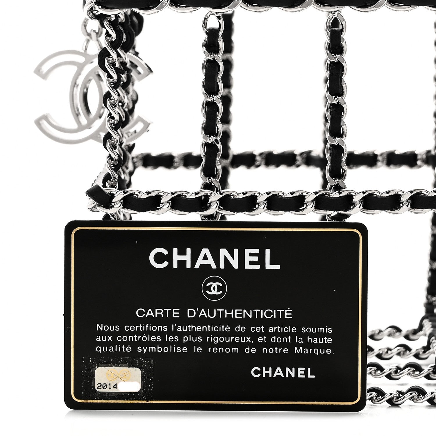 Brass Calfskin Grocery By Chanel Minaudiere Shopping Basket Silver