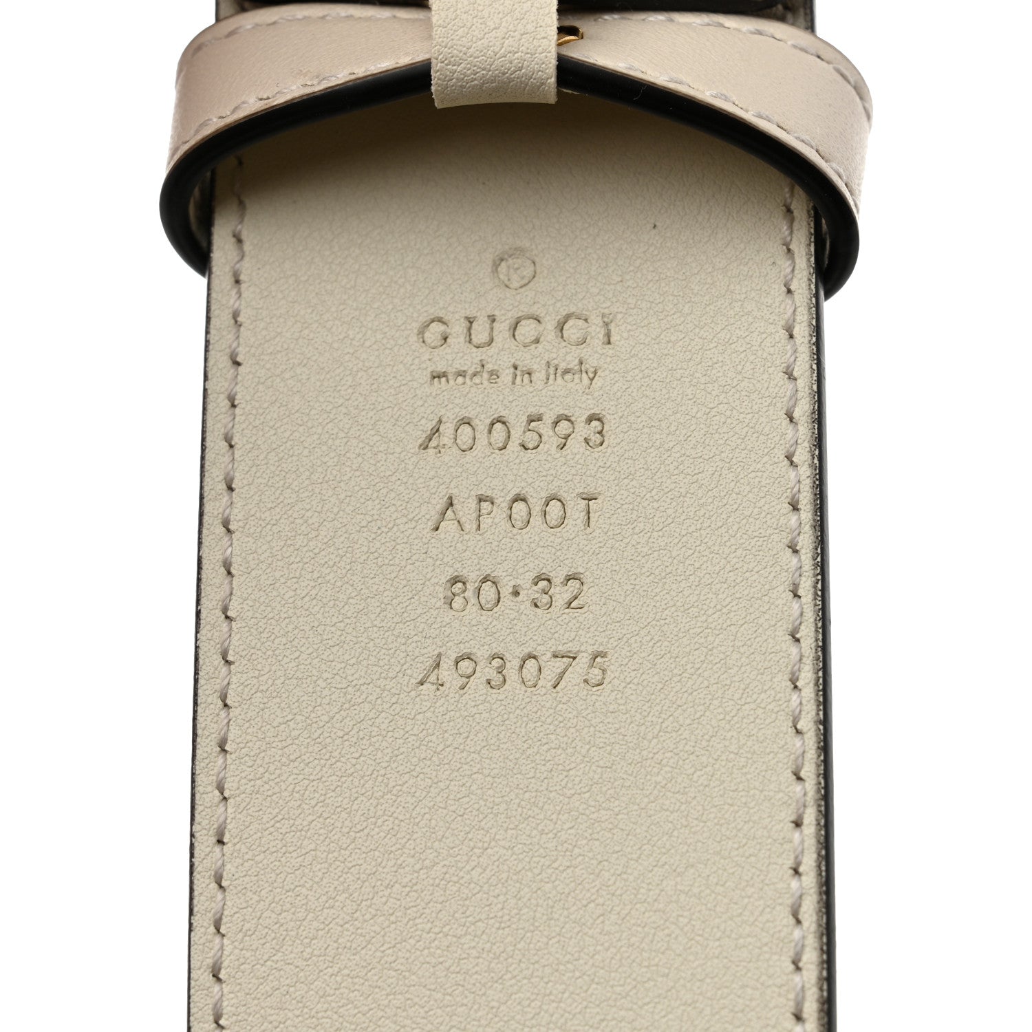 Calfskin Double G 40mm Belt 80 32 Mystic White