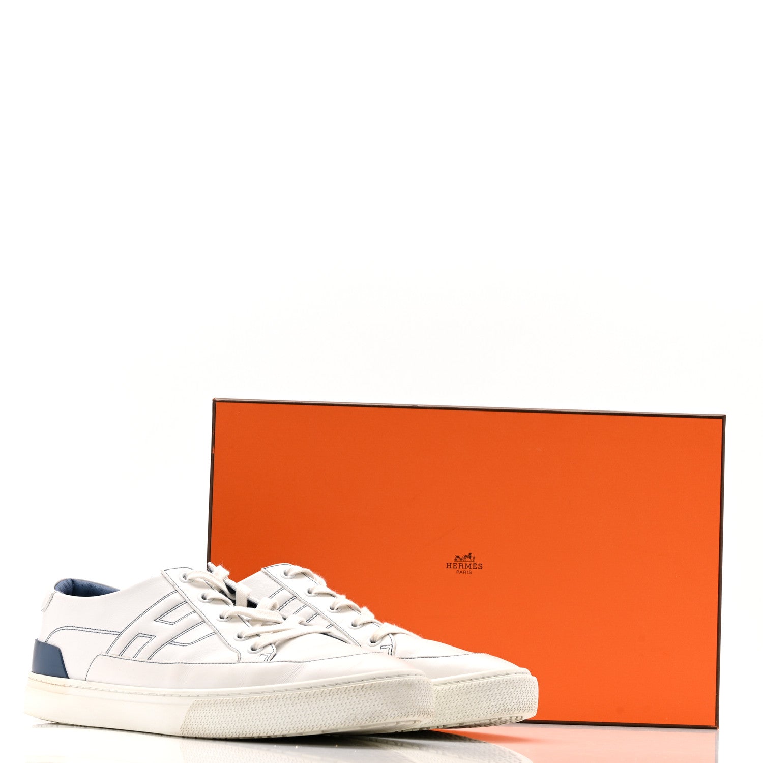 Calfskin Mens Deep Sneakers 44 White Bleu