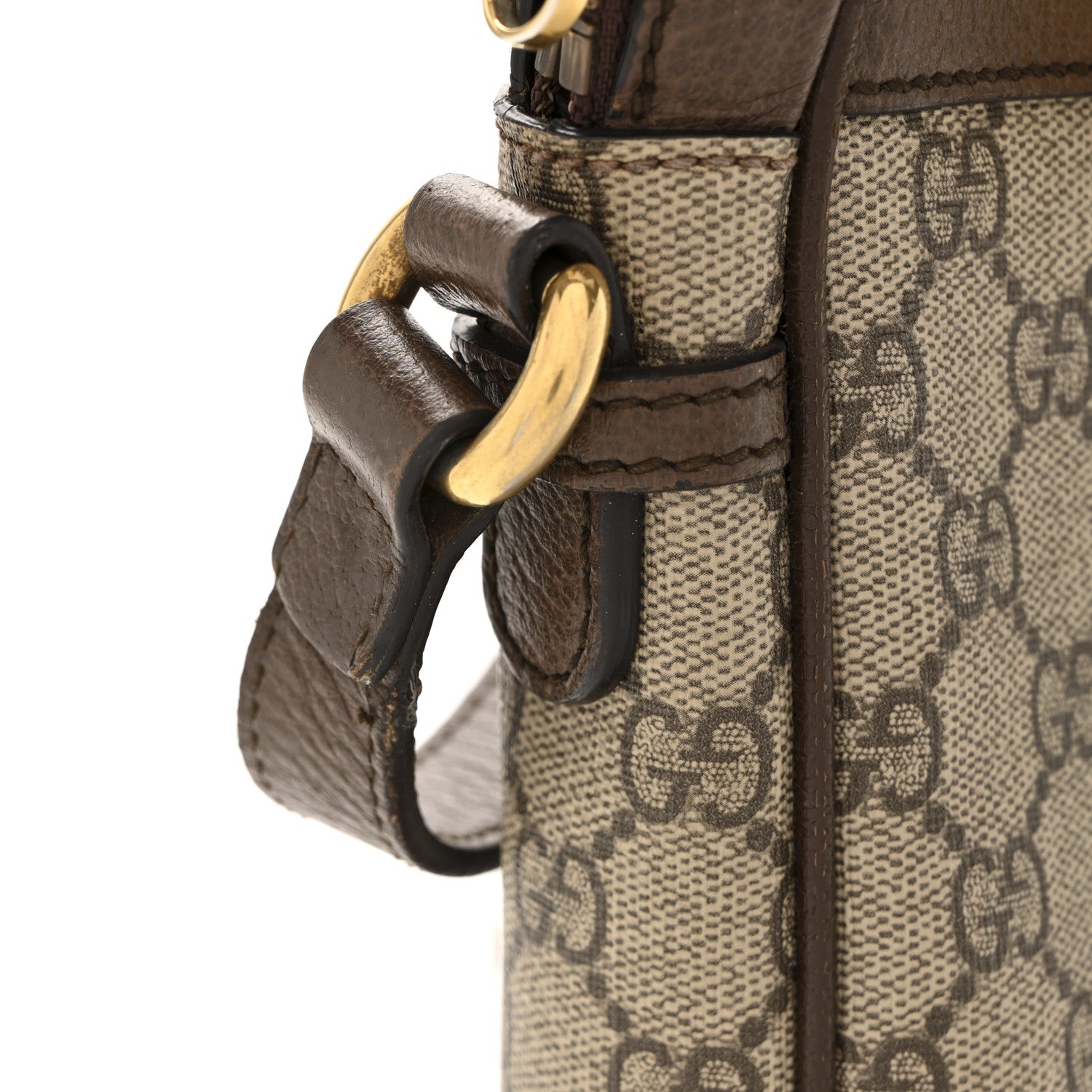 GG Supreme Monogram Web Medium Ophidia Messenger Bag Brown