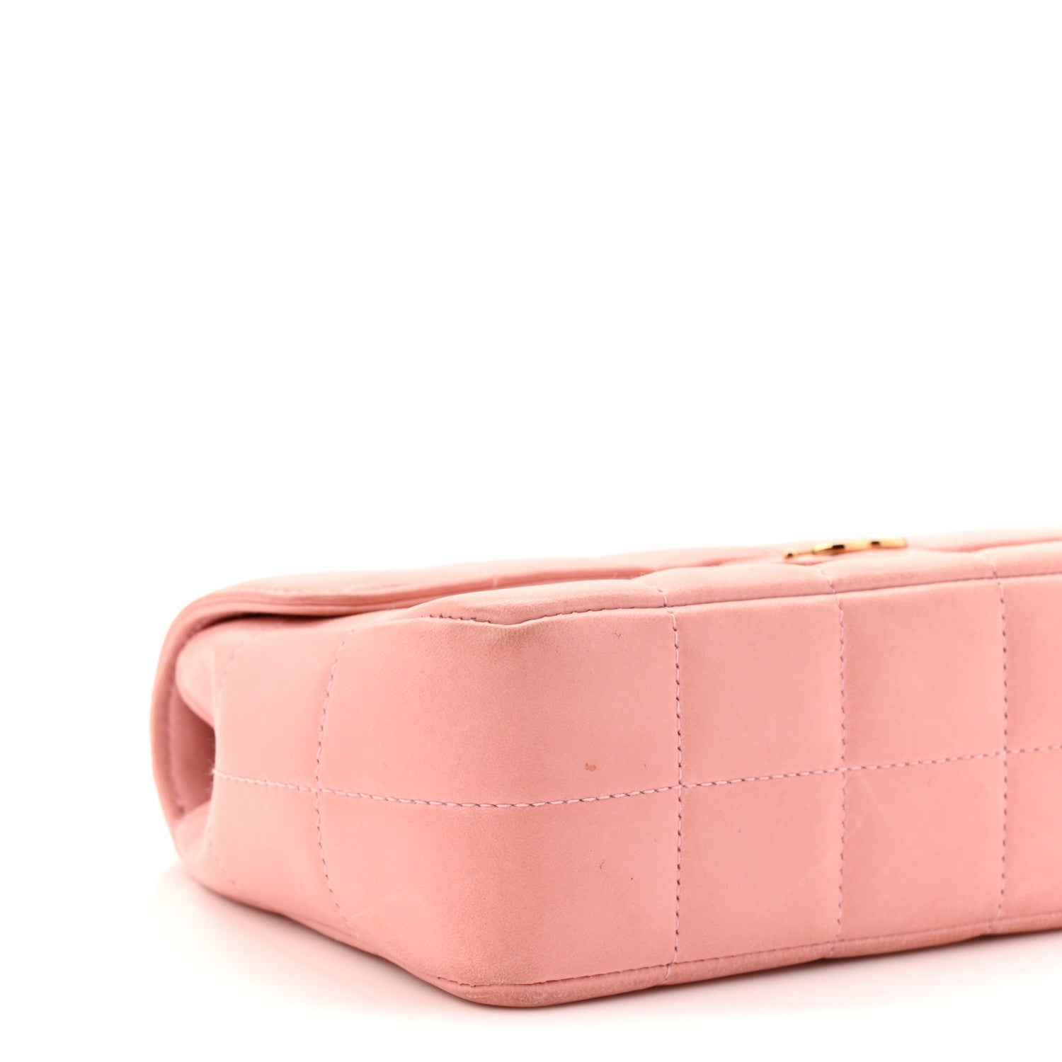 Lambskin Quilted Mini Chocolate Bar Camellia Flap Pink