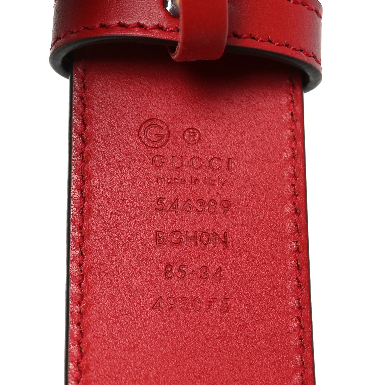 Selleria Calfskin Mens Interlocking G 37mm Belt 85 34 Rosso