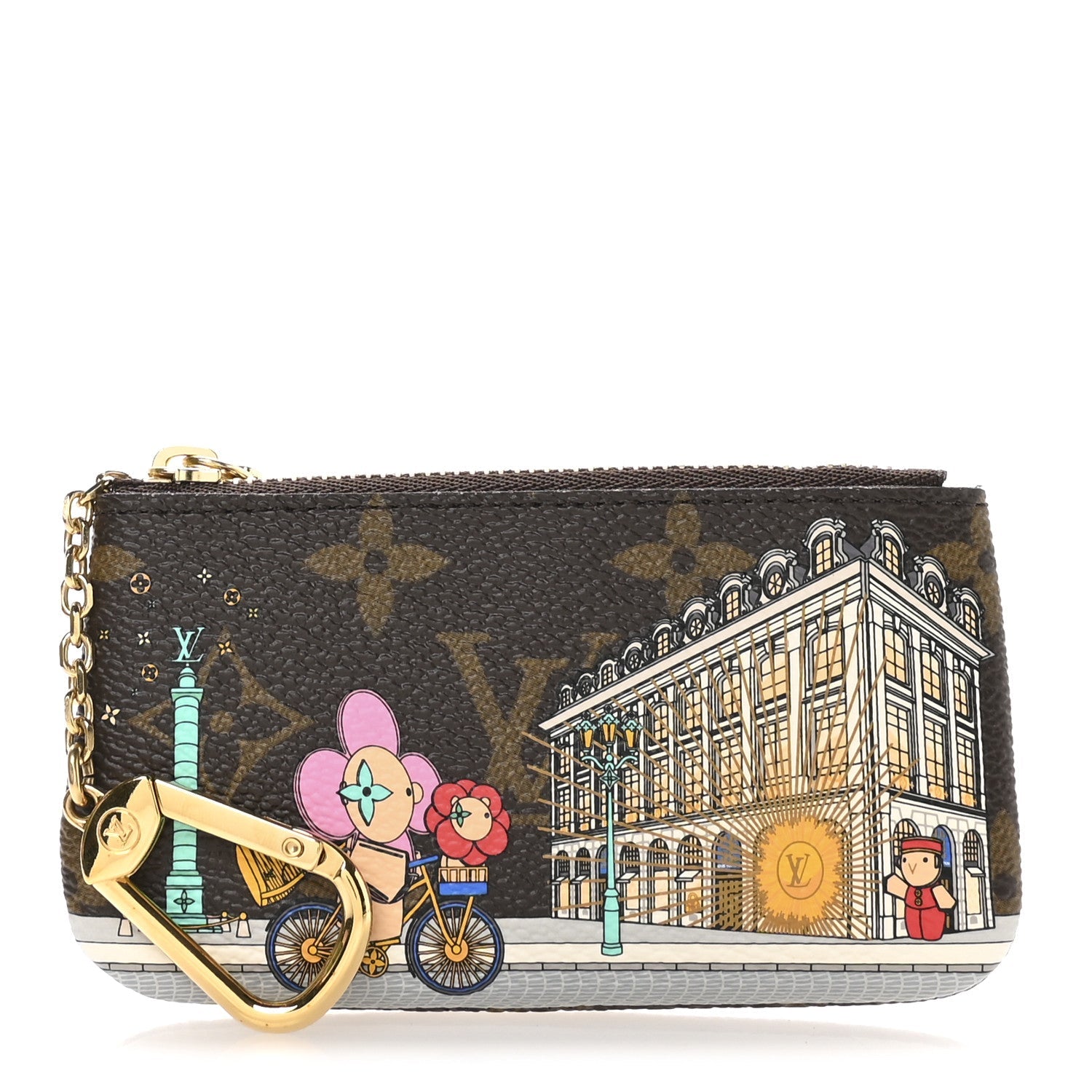 Monogram 2022 Christmas Animation Paris Key Pouch Pink