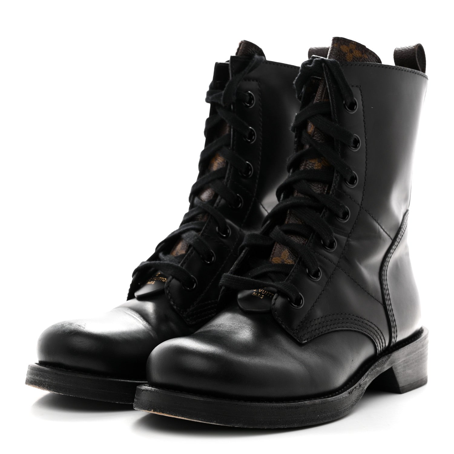 Calfskin Monogram Metropolis Flat Ranger Boots 39 Black