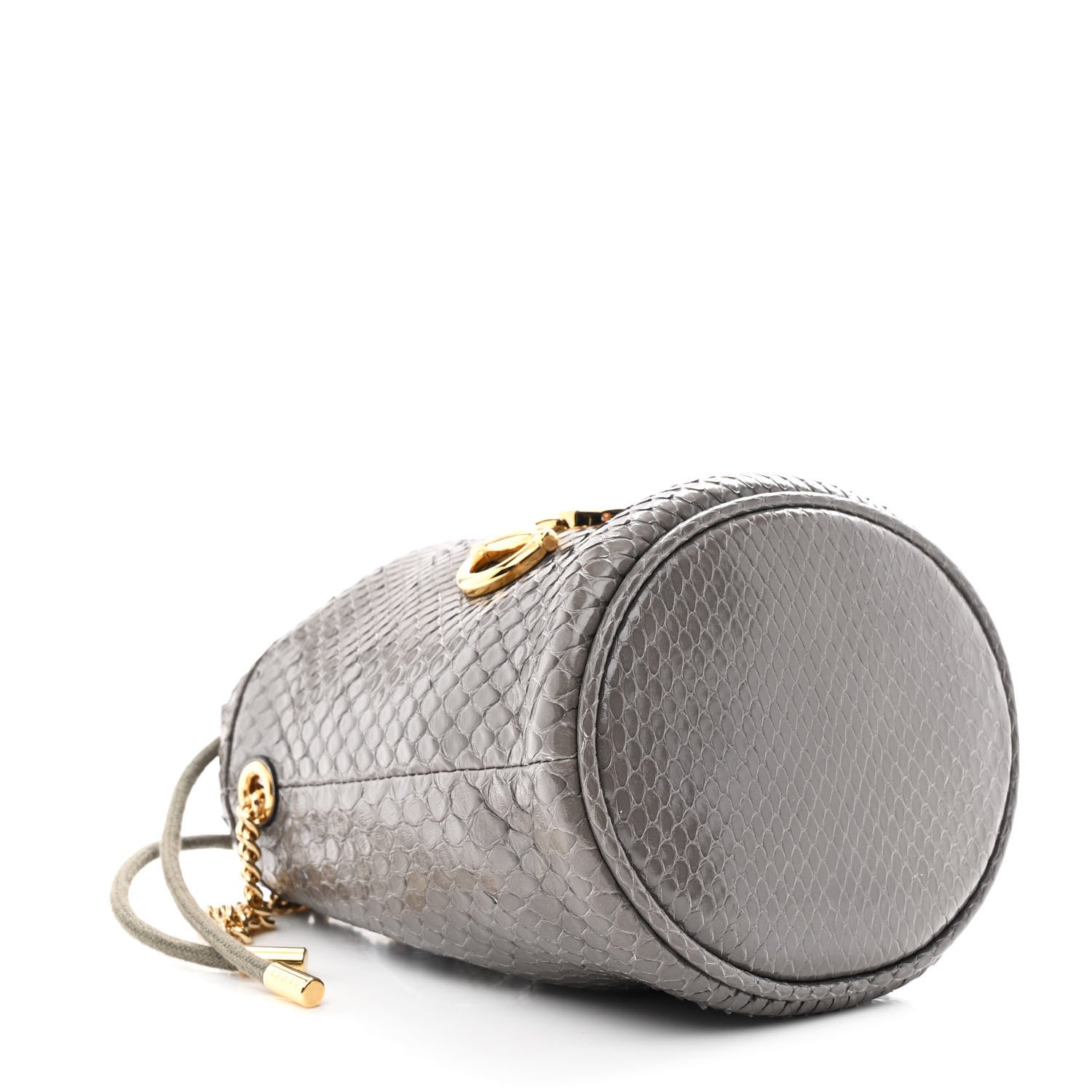 Snakeskin Mini Zumi Bucket Bag Dusty Grey