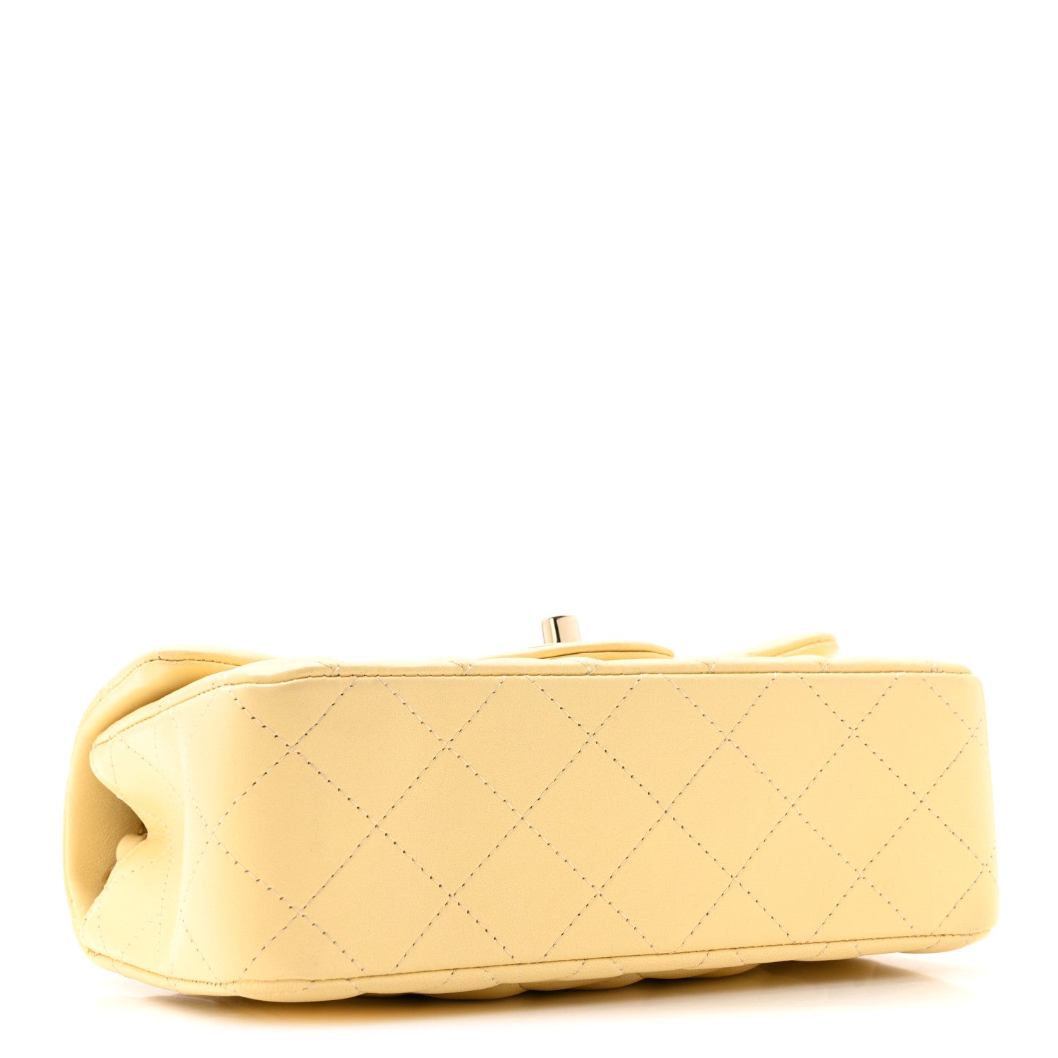 Lambskin Quilted Mini Rectangular Flap Yellow