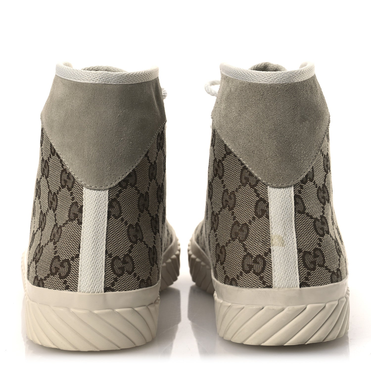Monogram Suede Mens Tortuga High Top Sneakers 11 Beige Ebony Oatmeal Mystic White