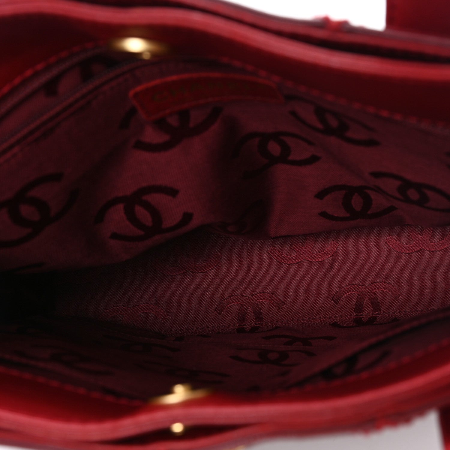 Calfskin Stitch Small Surpique Tote Red