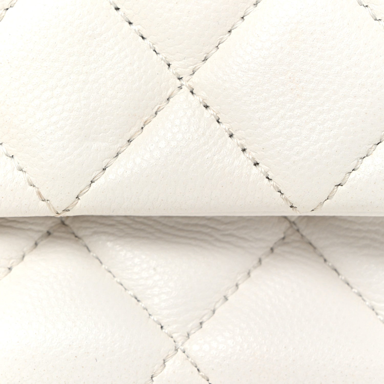 Caviar Quilted Small Top Handle Flap With Chain White