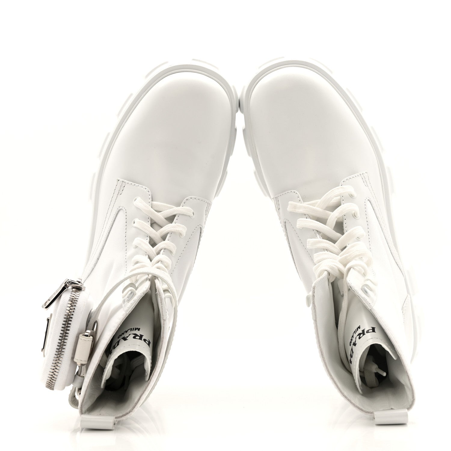 Spazzolato Rois Re-Nylon Metal Triangle Logo Monolith Pouch Pocket 55mm Boots 40 White