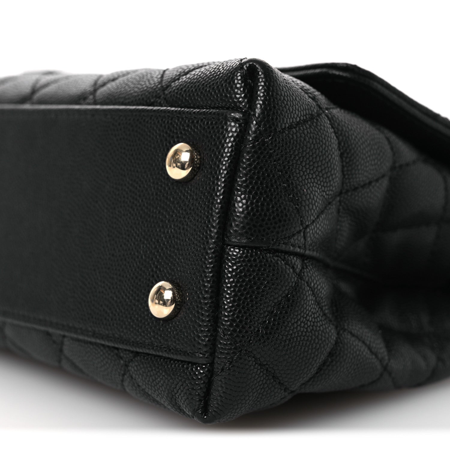 Caviar Quilted Mini Coco Handle Flap Black