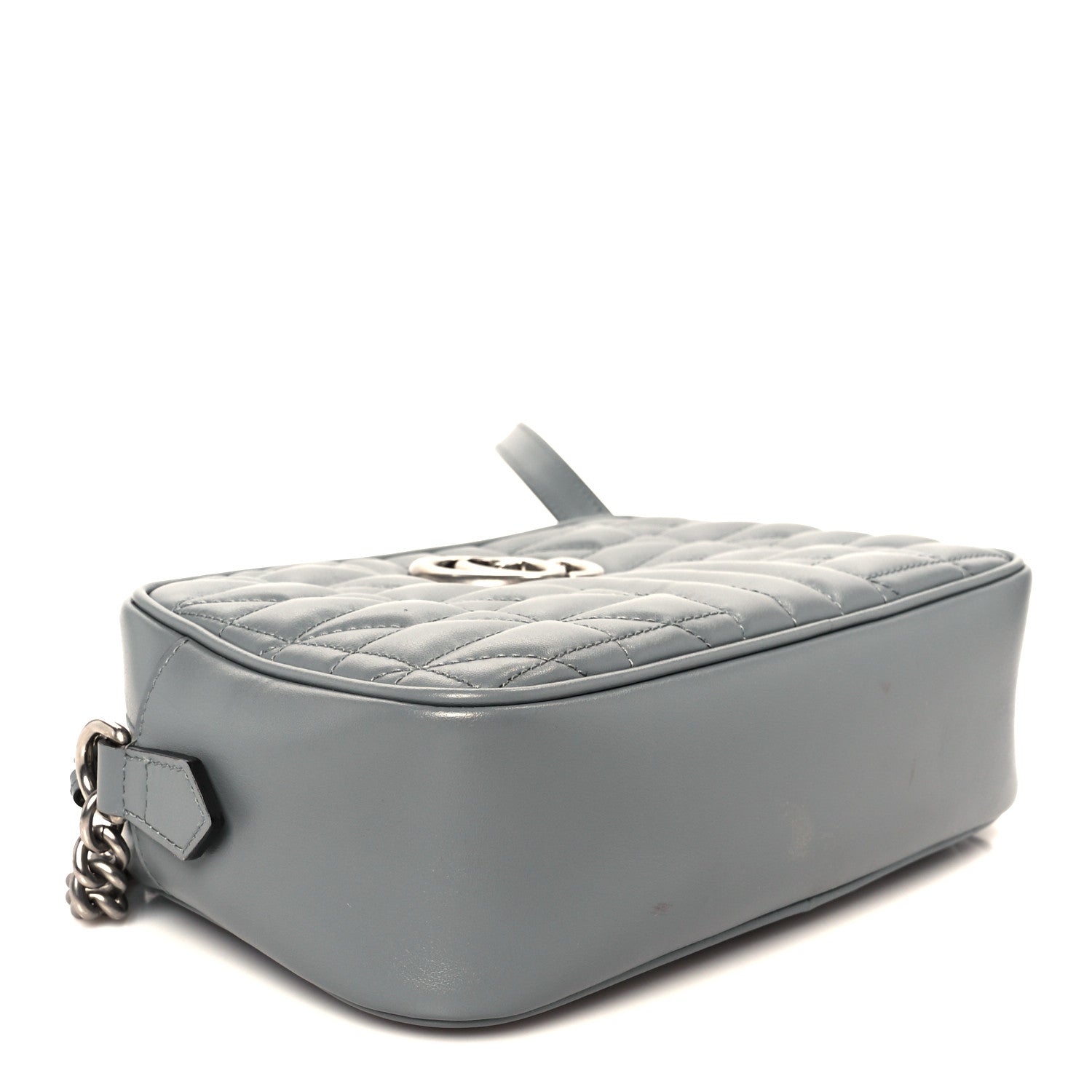 Calfskin Matelasse Aria Small GG Marmont Chain Shoulder Bag Deep Grey