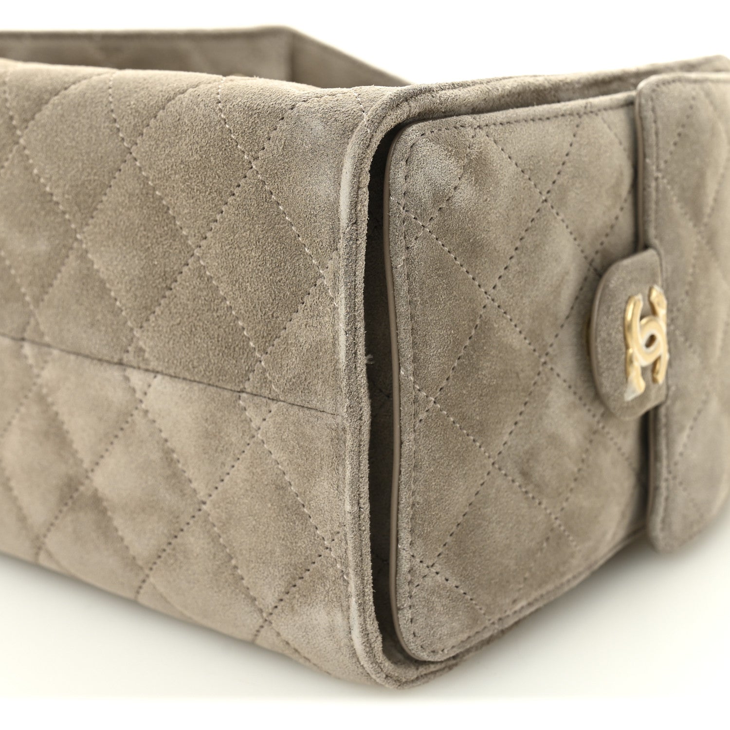 Suede Quilted Small Chanel 25 Handbag Dark Grey