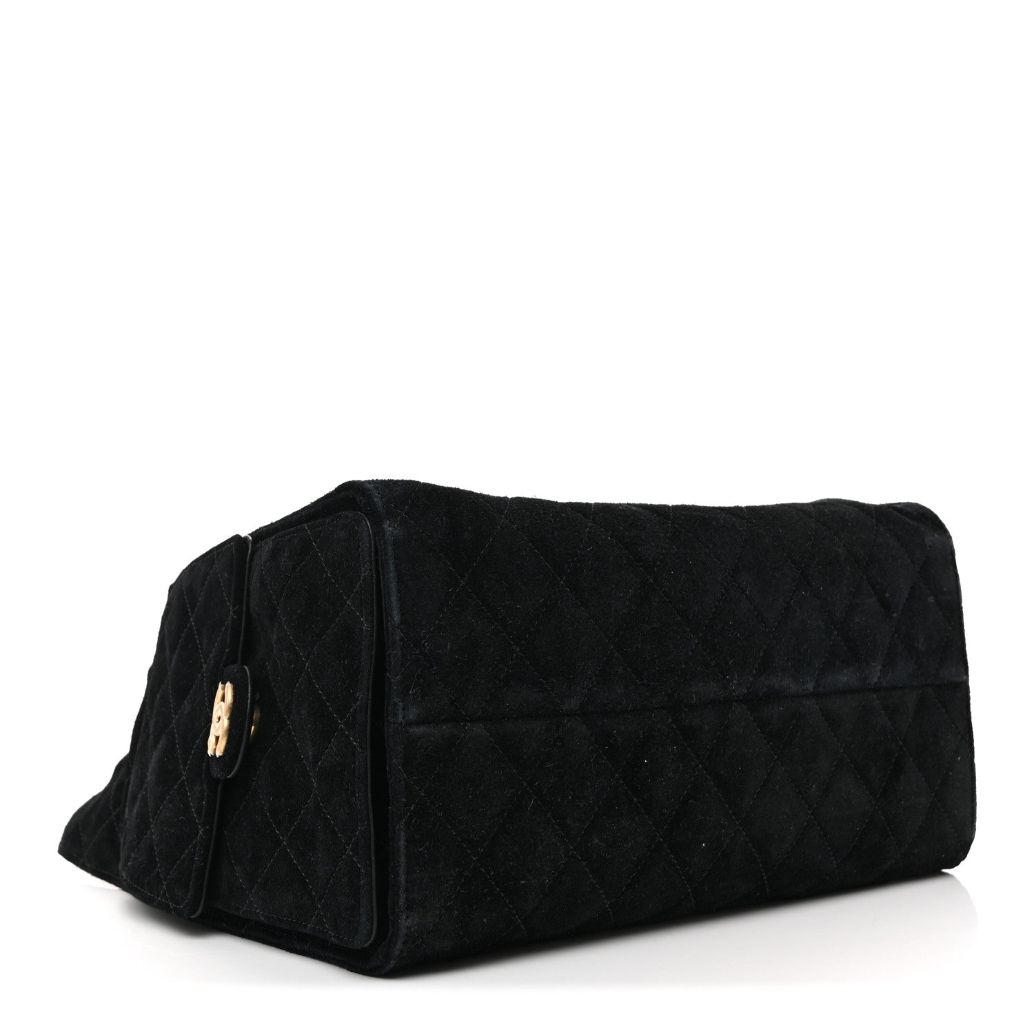 Suede Quilted Medium Chanel 25 Handbag Black