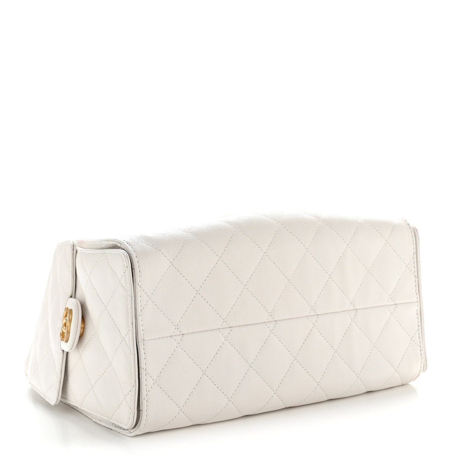 Caviar Quilted Small Chanel 25 Handbag White
