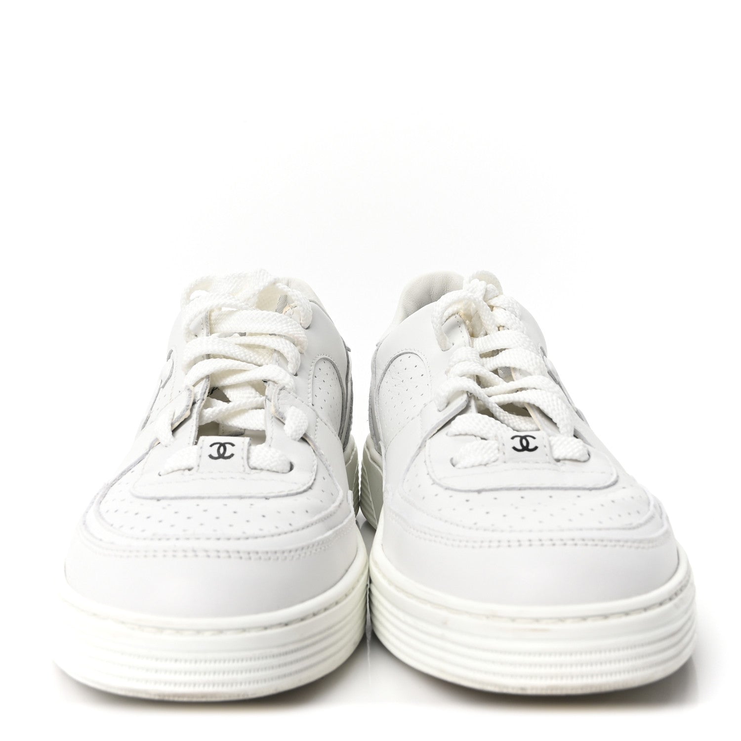 Calfskin CC Womens Sneakers 38 White