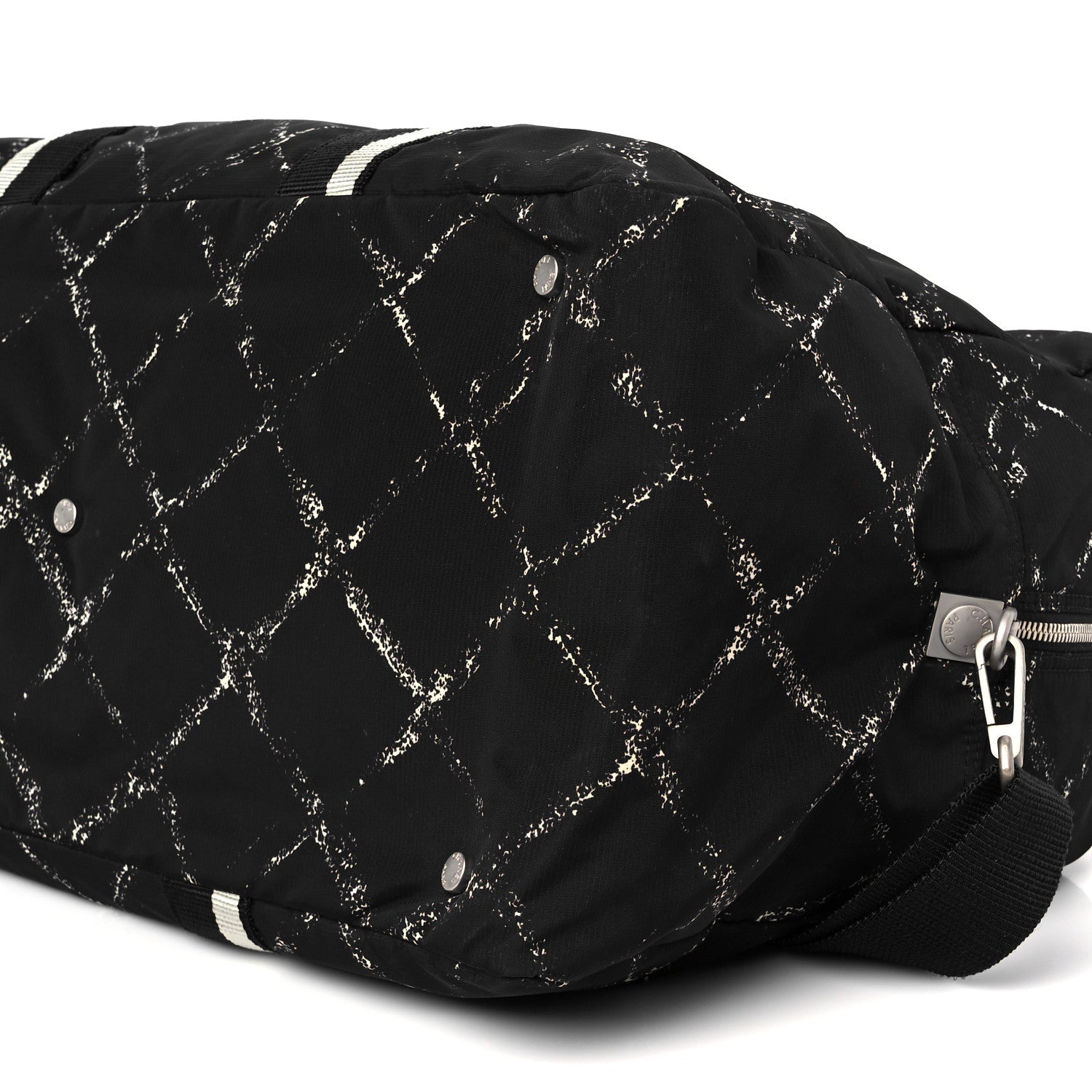 Nylon Large Travel Duffle Bag Black
