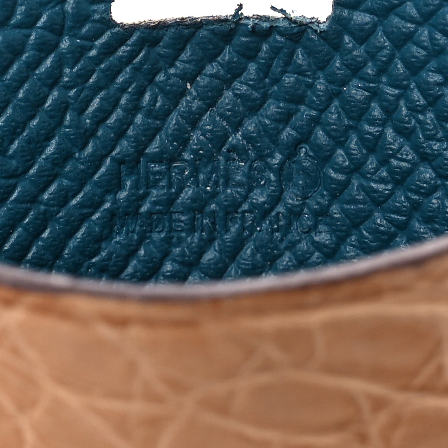 Matte Alligator Epsom Petit H Lanyard Card Holder Chai Vert Bosphore
