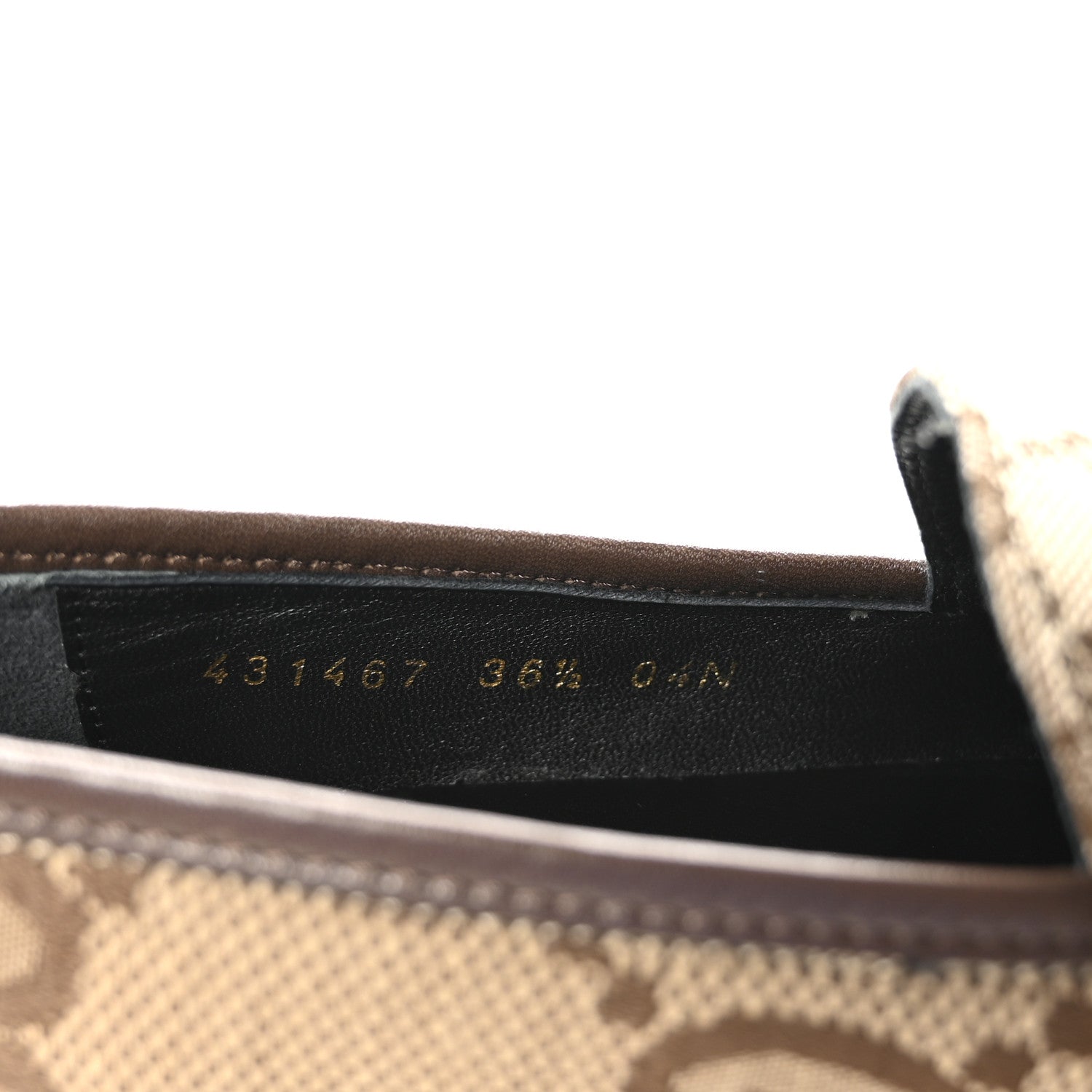 Monogram Jumbo GG Malaga Kid Horsebit Womens Jordaan Loafers 36.5 Camel Ebony New Acero Beige