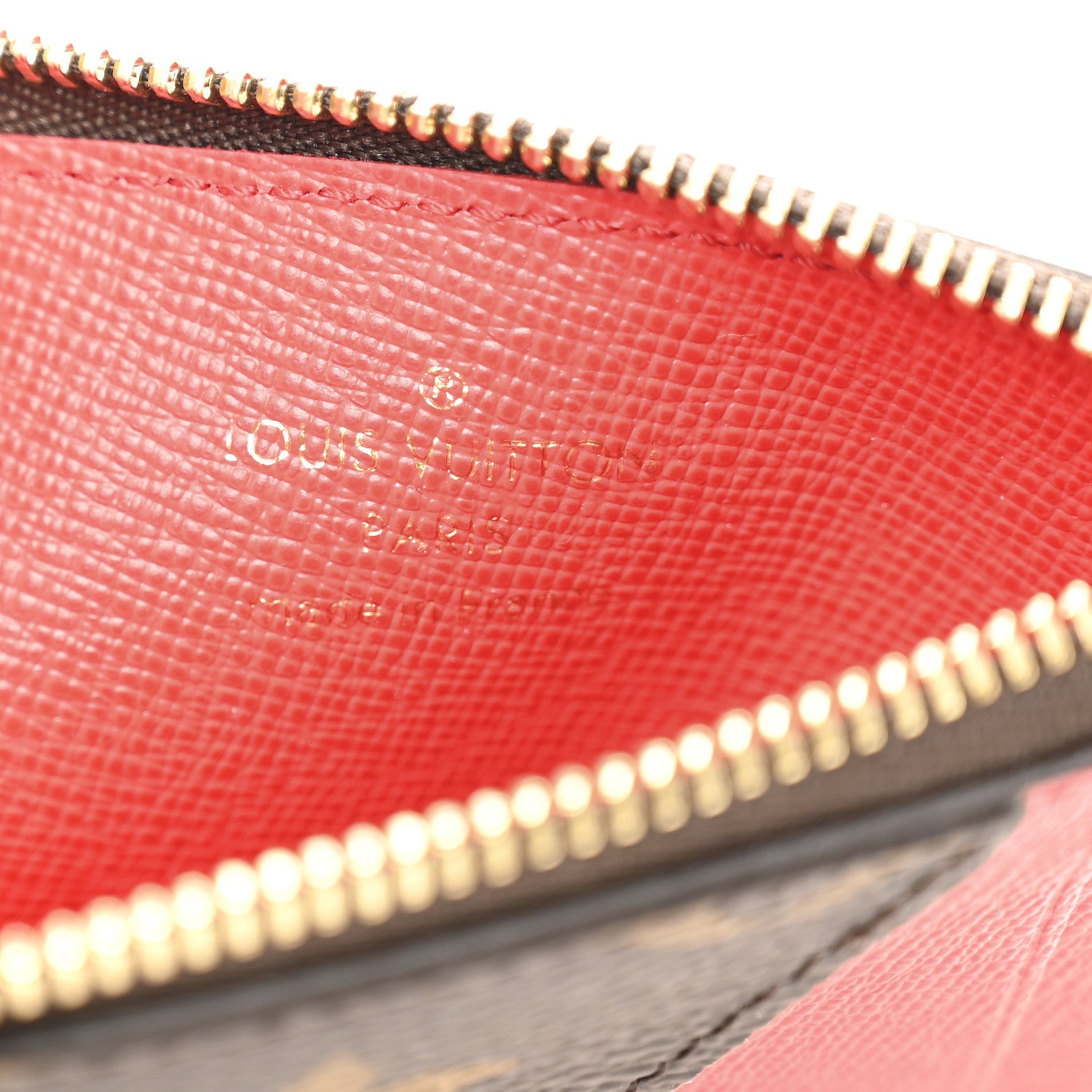 Monogram Zipped Romy Card Holder Red
