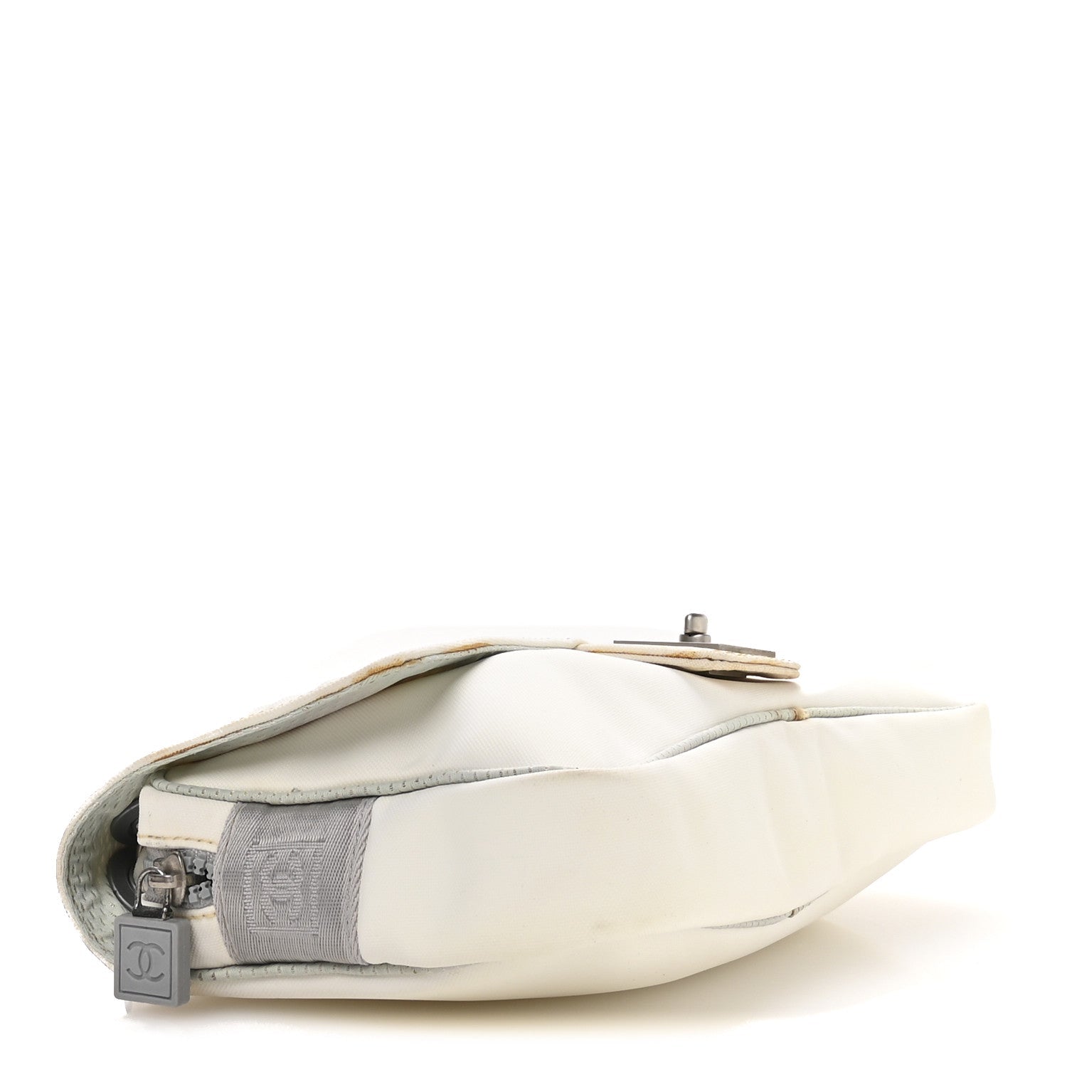 Canvas Quilted Sport Camellia Flap White