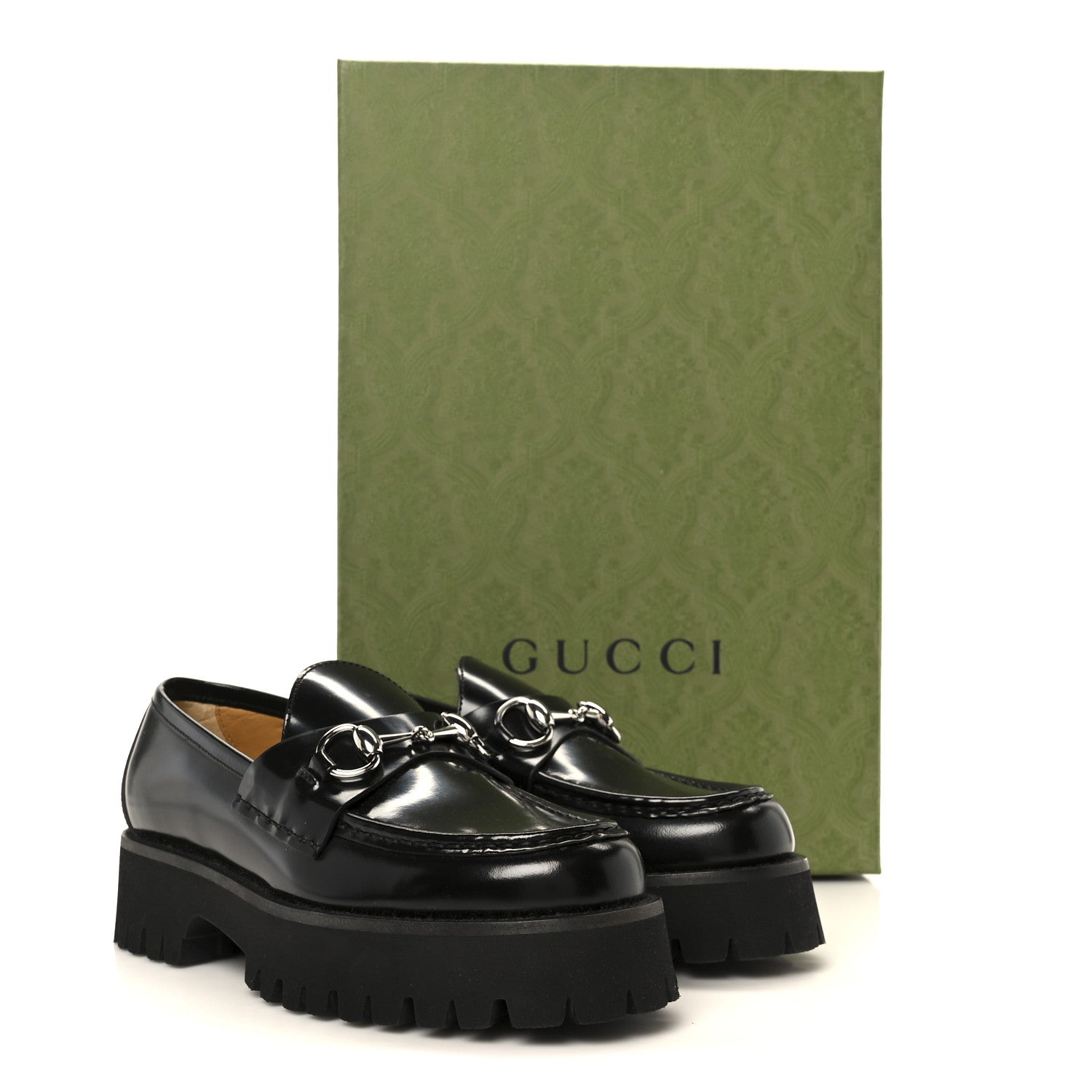 Cordovan Lux Womens Horsebit 45mm Platform Loafers 36 Black
