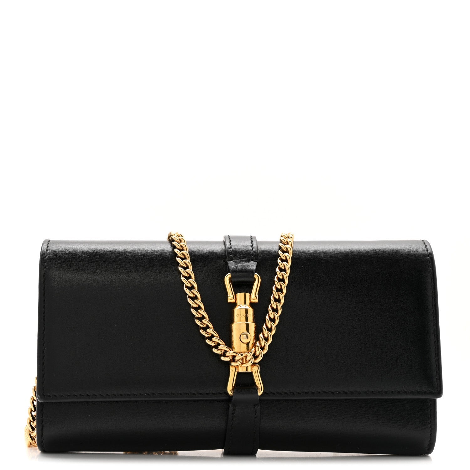 Calfskin Jackie 1961 Chain Wallet Black