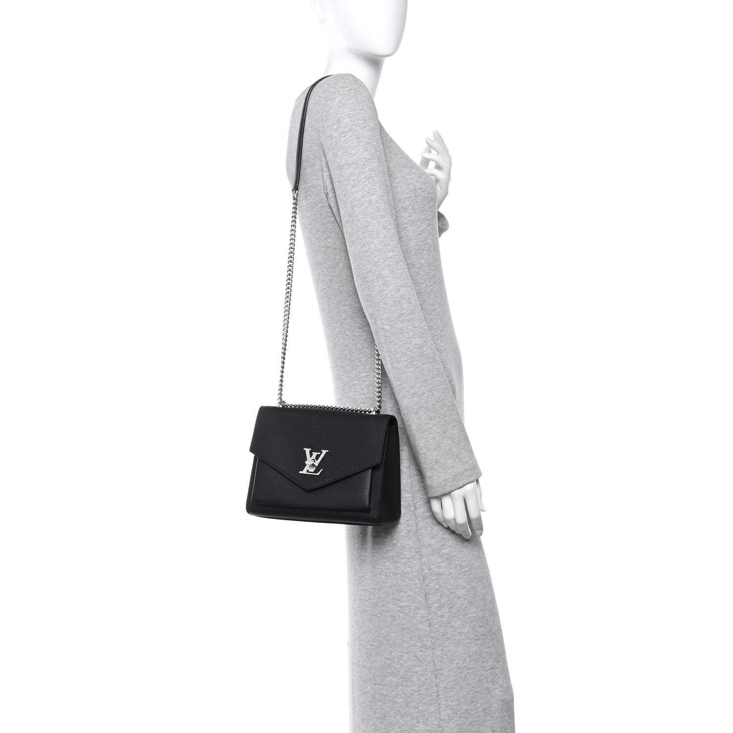 Soft Calfskin My Lockme Chain Bag BB Black