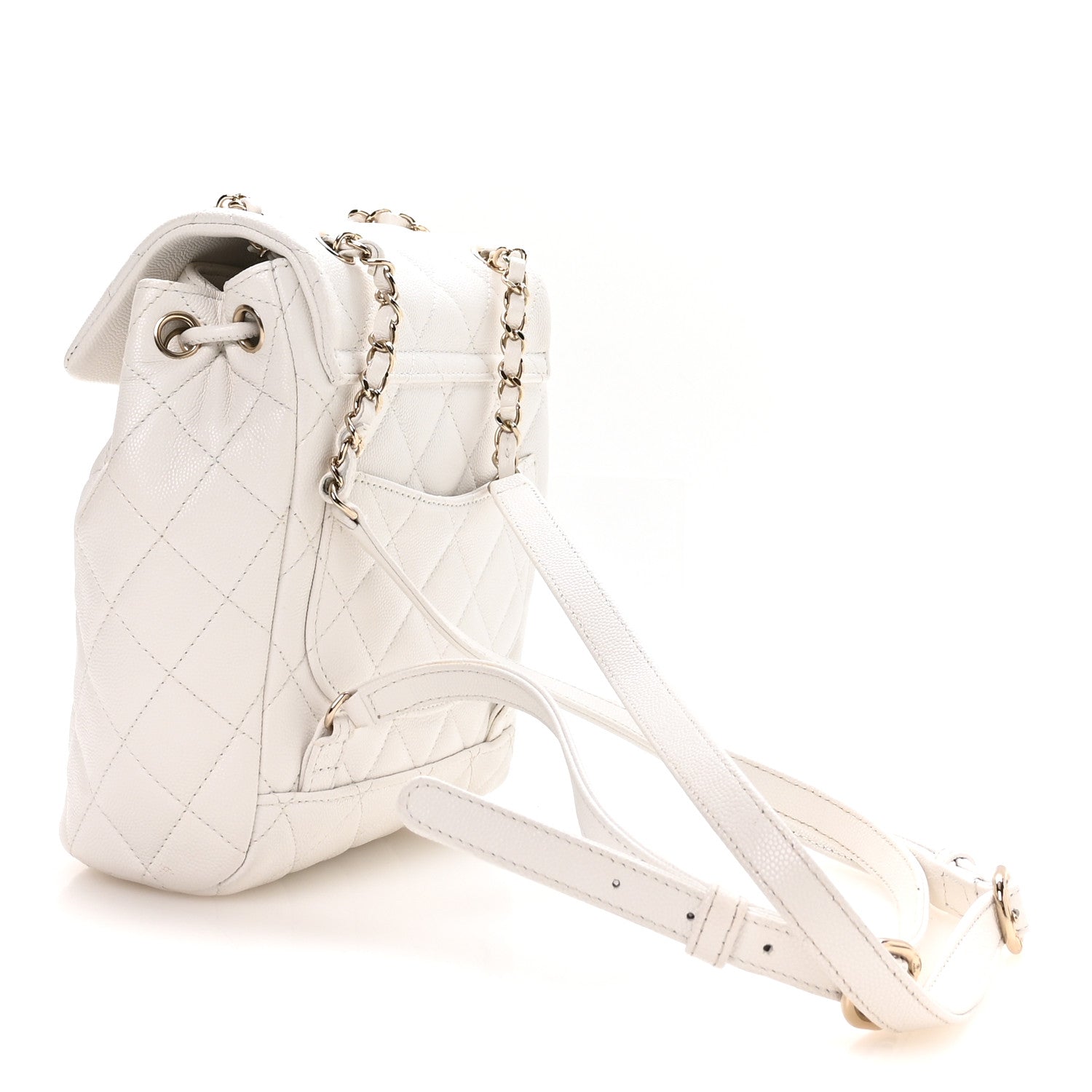 Caviar Quilted Mini Urban Spirit Backpack White