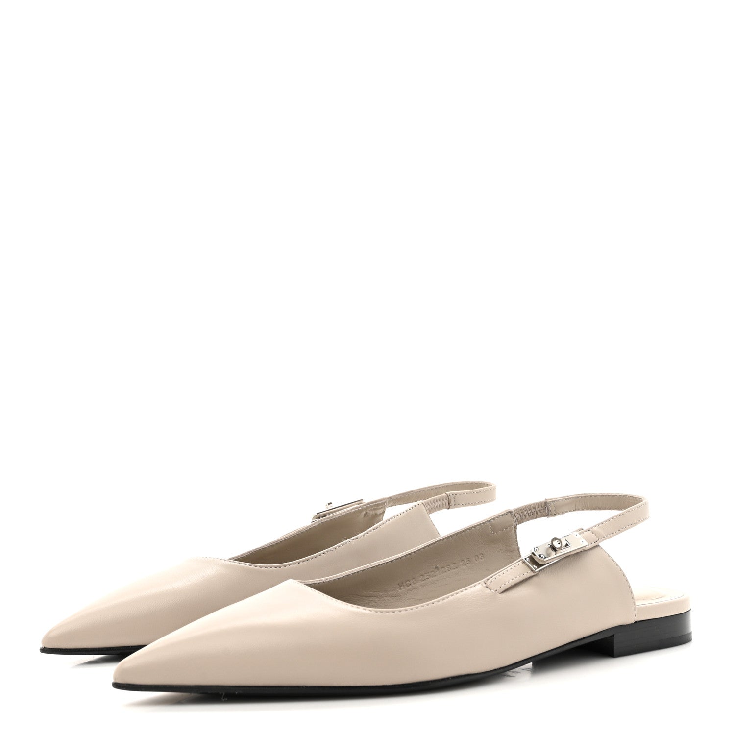 Nappa Lovely Slingback Flats 37 Beige Galet