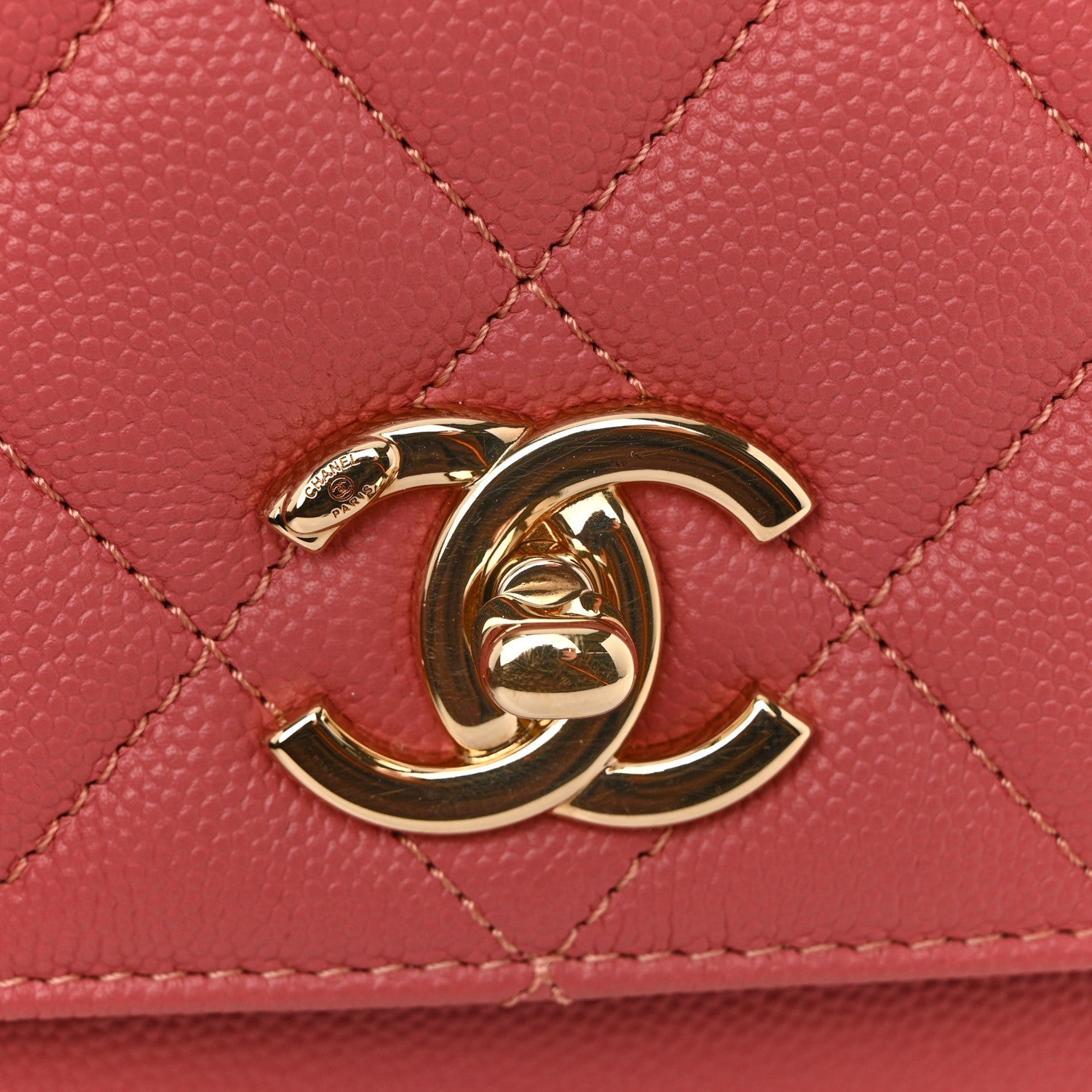 Caviar Quilted Small Business Affinity Flap Dark Pink