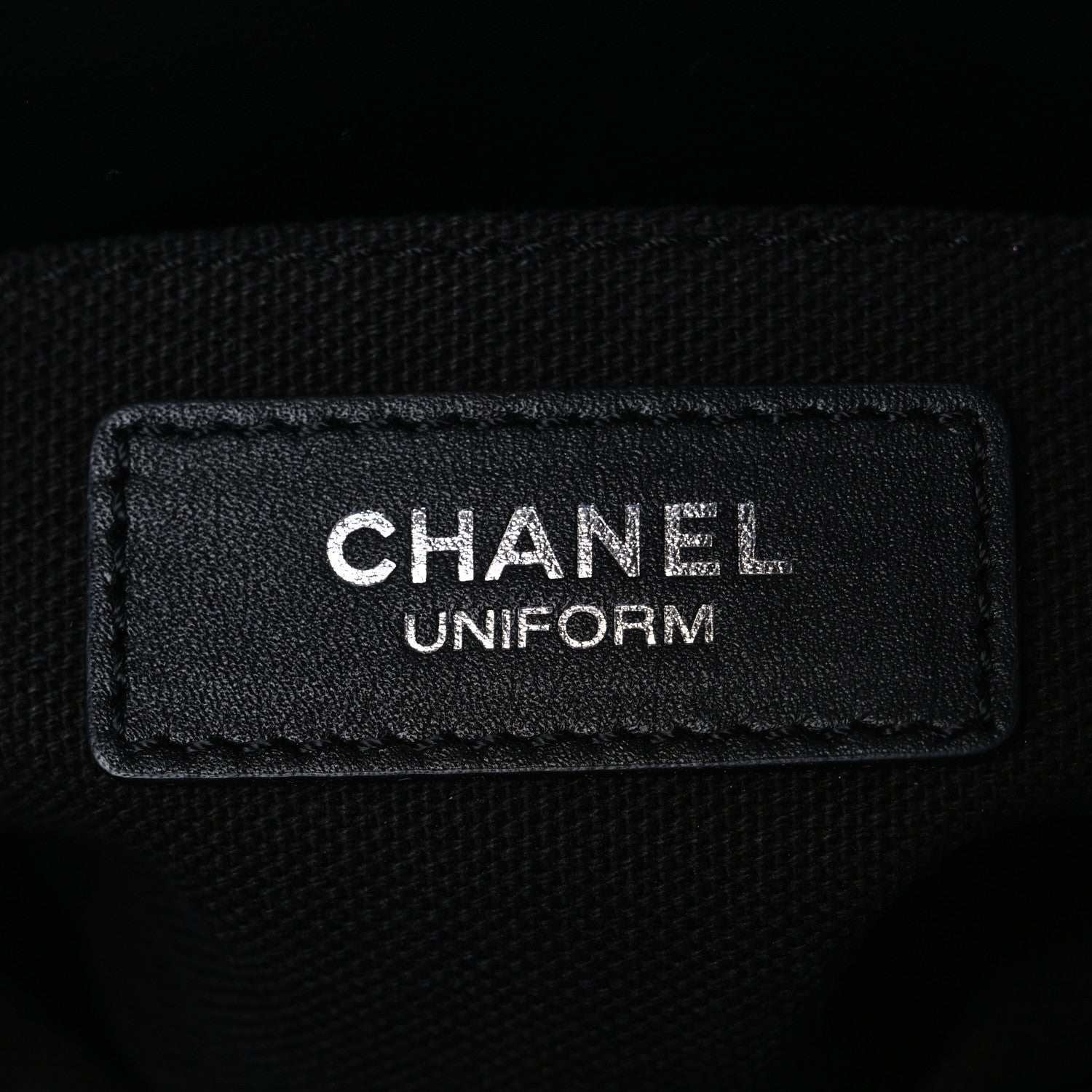 Calfskin Quilted CC Uniform Flap Belt Bag Black