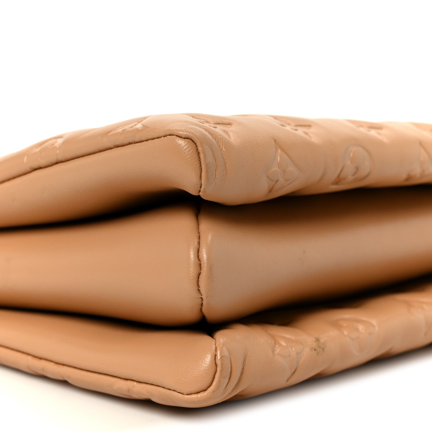 Lambskin Embossed Monogram Coussin PM Camel
