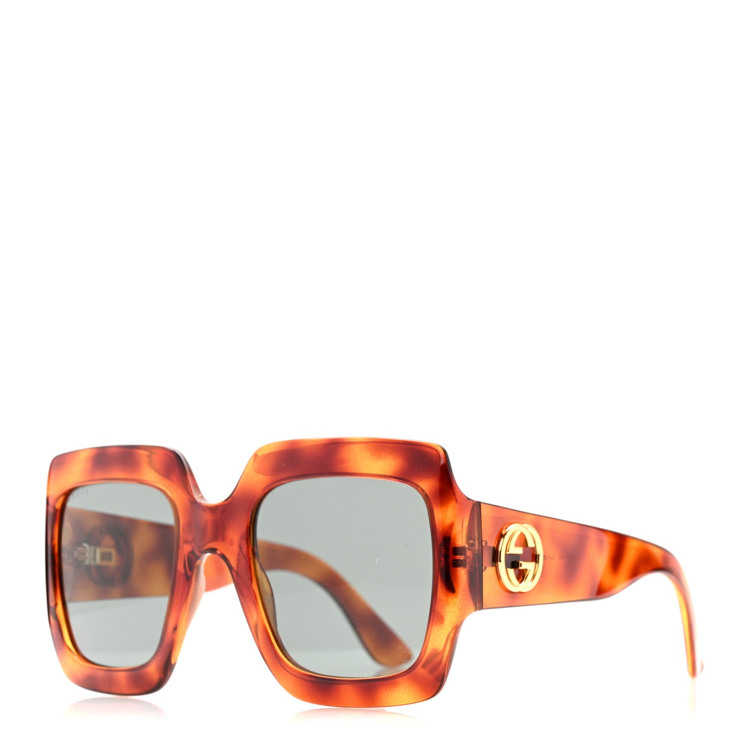 Acetate Square Frame Sunglasses GG 0053S Havana